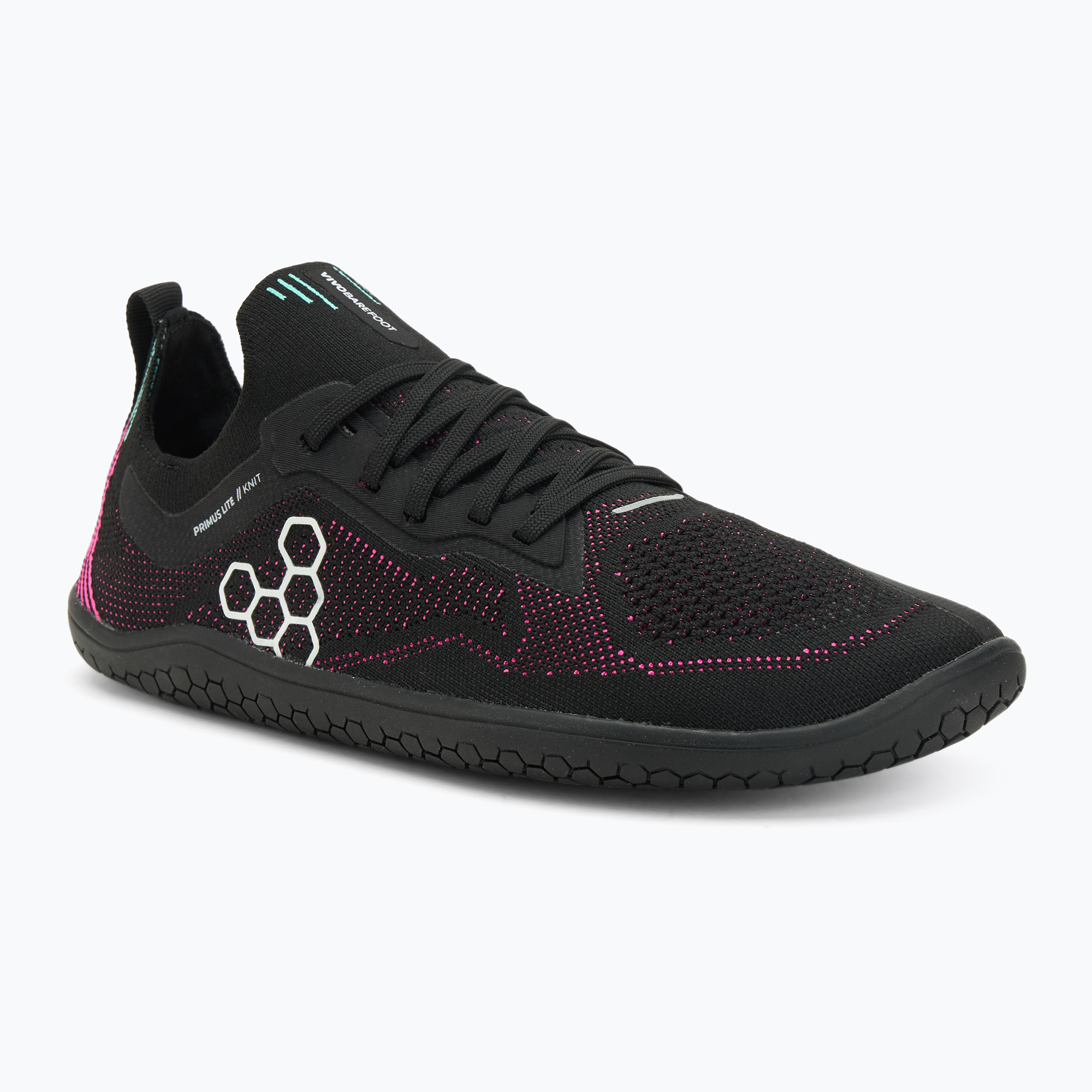 Buty barefoot damskie Vivobarefoot Primus Lite Knit obsidian/ vibrant pink