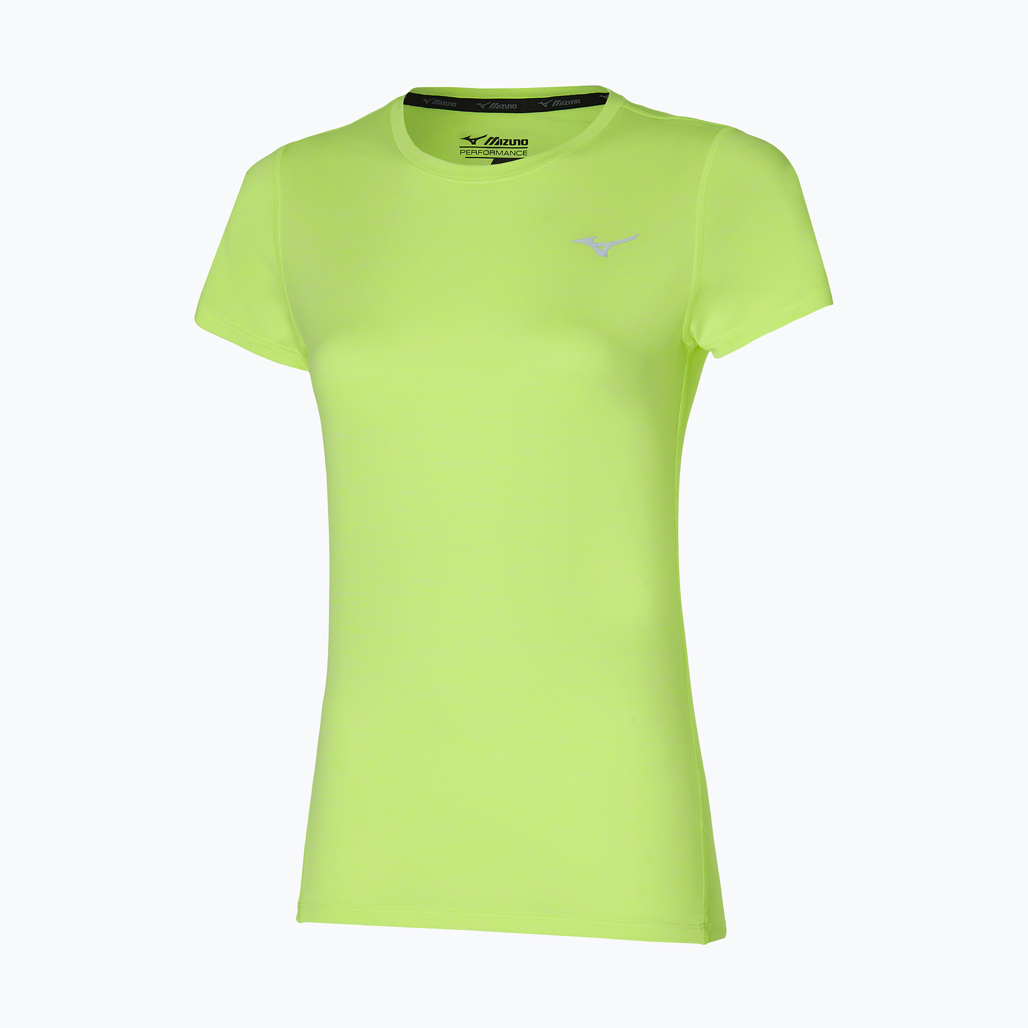 Maglietta da corsa da donna Mizuno Impulse Core Tee neolime (L) (Impulse Core Tee J2GA772137)