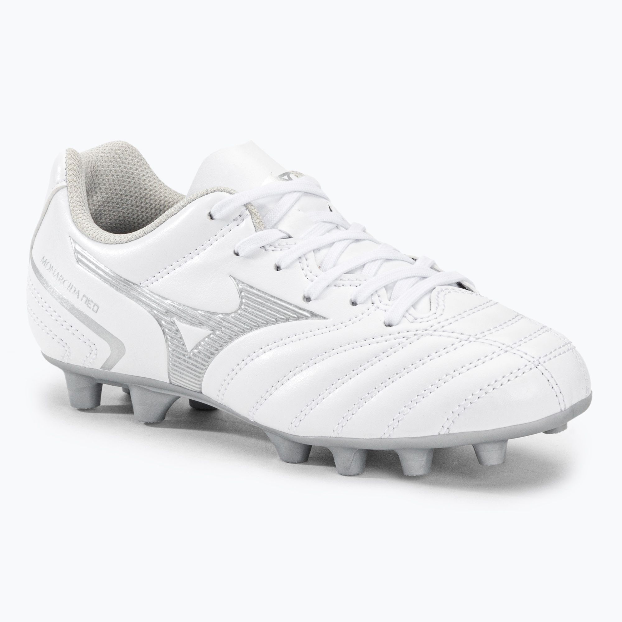 Buty piłkarskie dziecięce Mizuno Monarcida Neo II Sel białe P1GB232504 