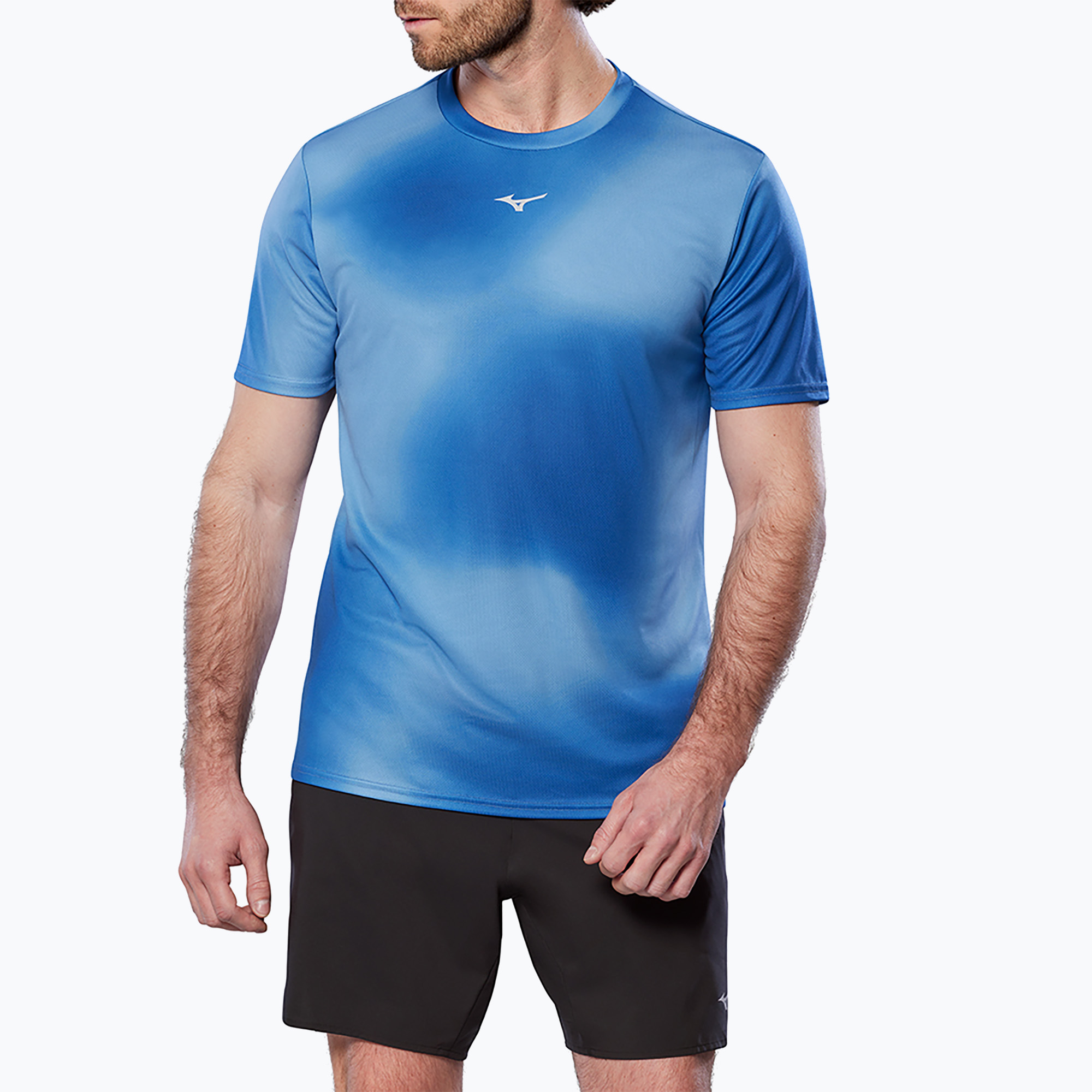 Pánske bežecké tričko Mizuno Core Graphic Tee federal blue (Core Graphic Tee J2GAB01013)