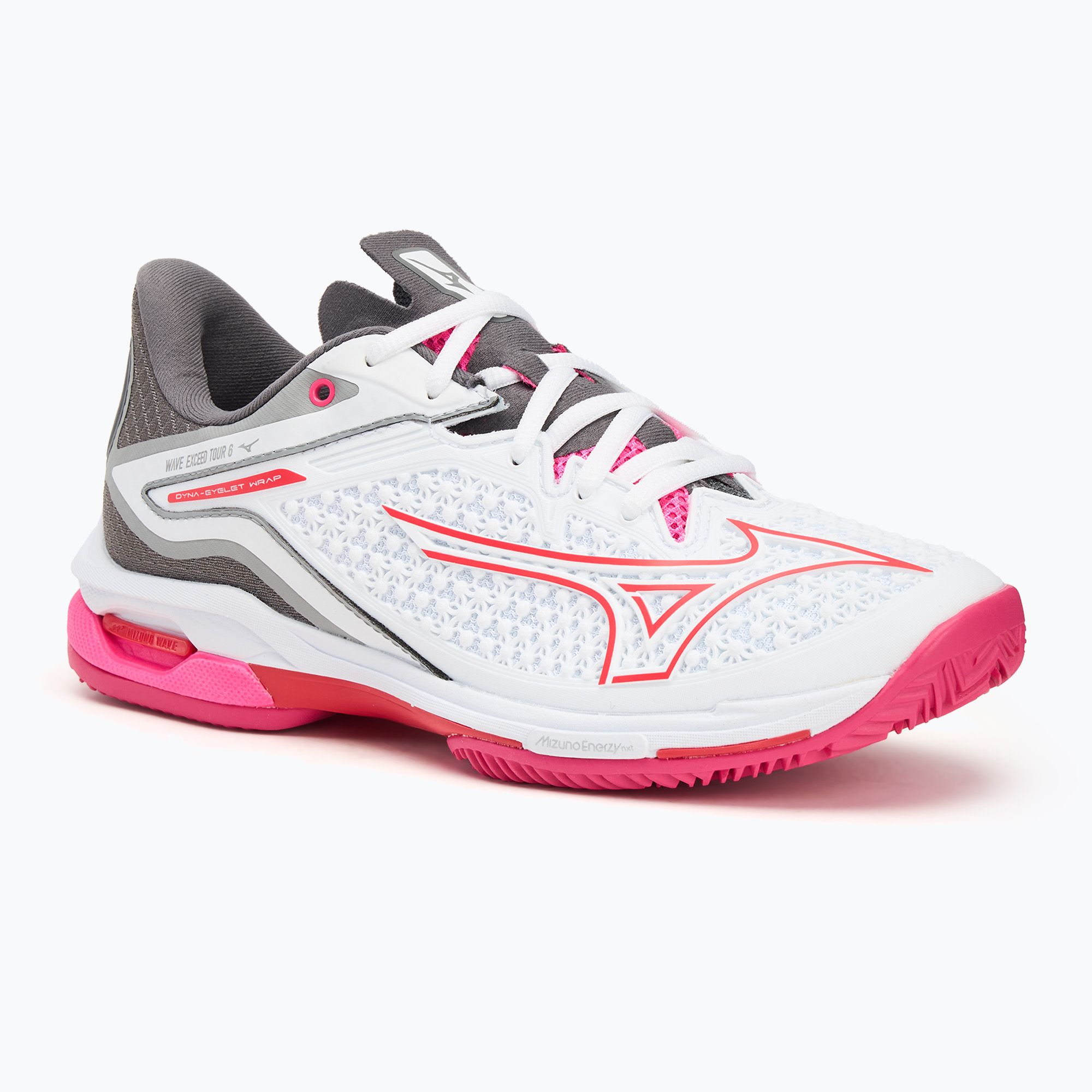 Buty do tenisa damskie Mizuno Wave Exceed Tour 6 CC white/ radiant red/ quiet shade 