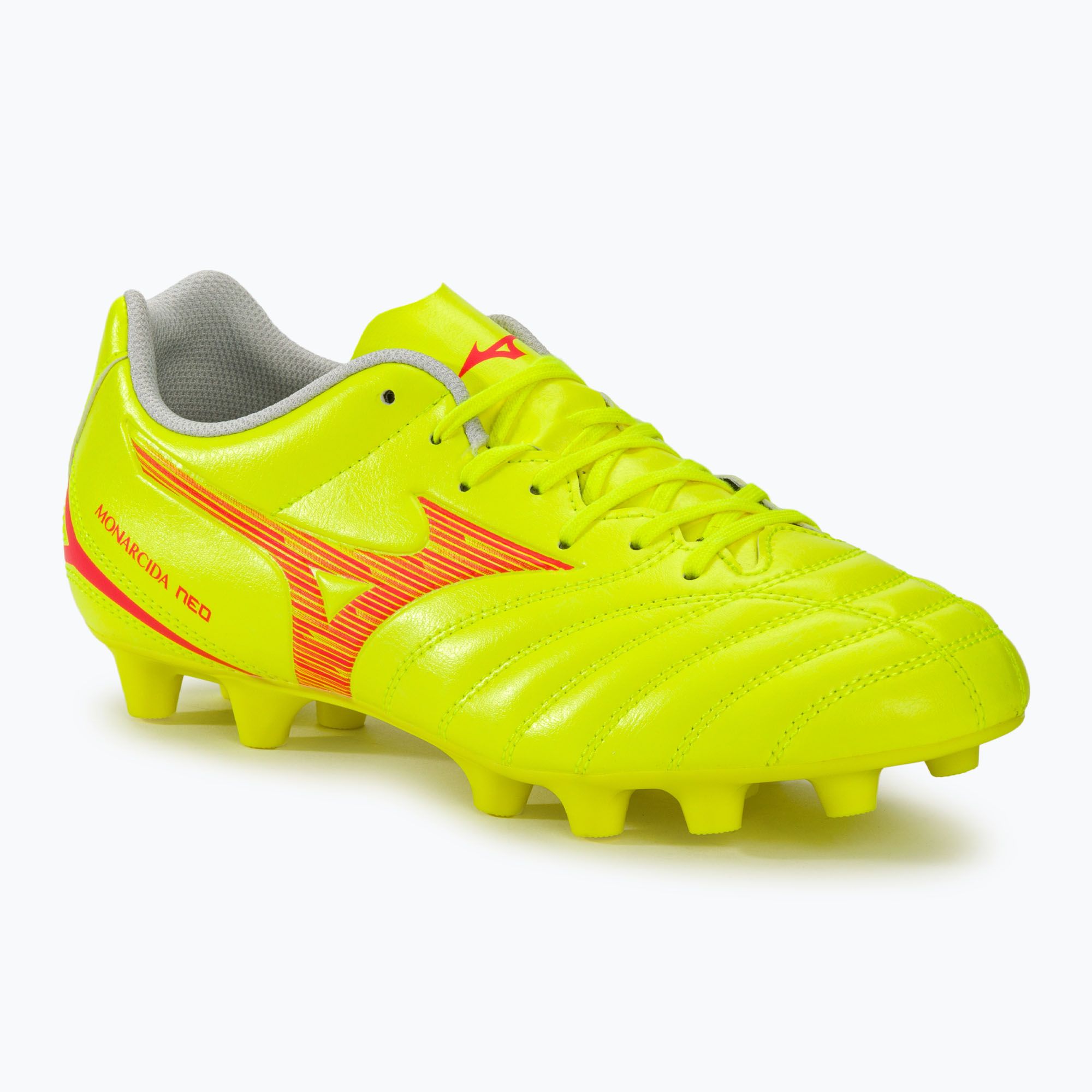 Buty piłkarskie Mizuno Monarcida Neo III Select MD safety yellow/fiery coral 2 