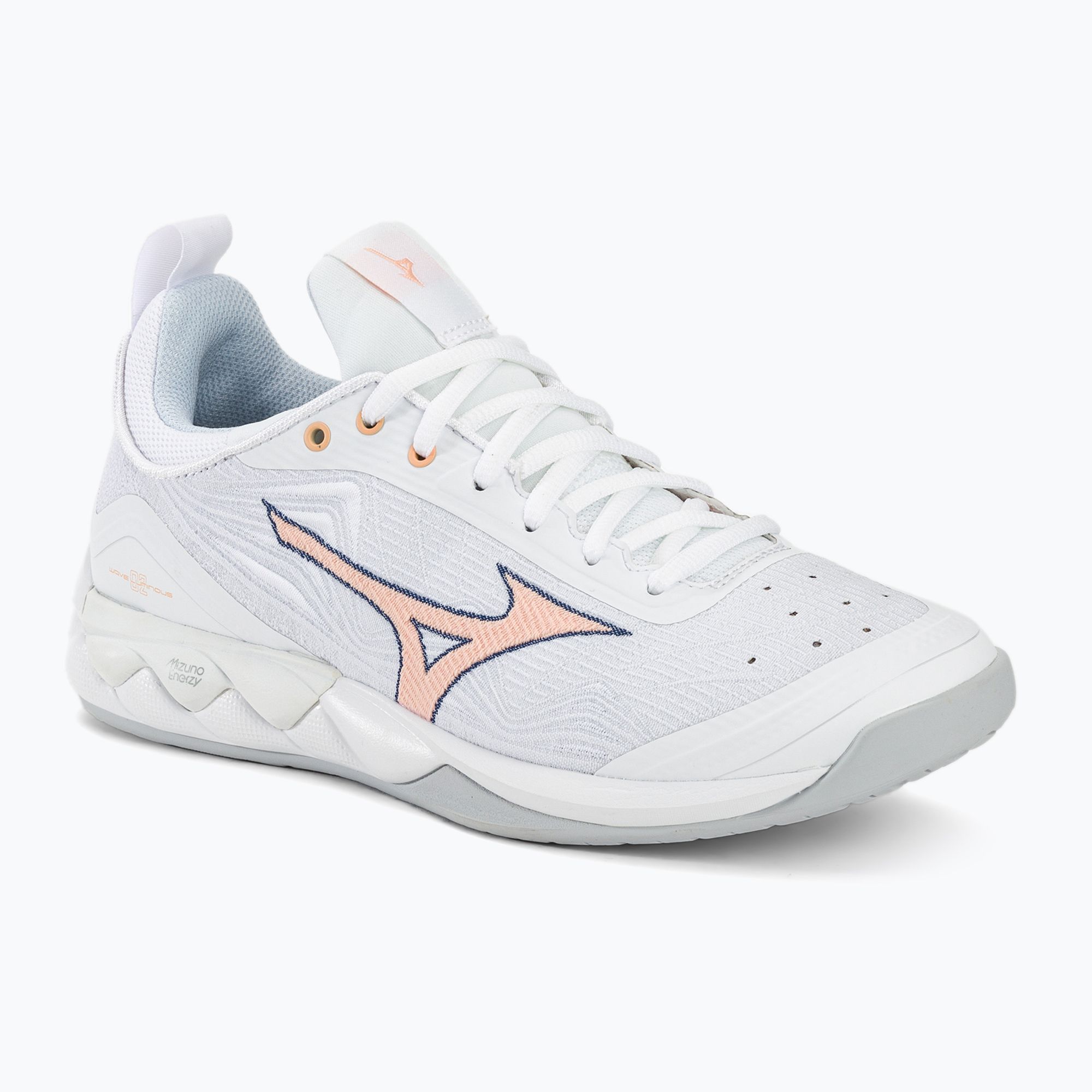Buty do siatkówki damskie Mizuno Wave Luminous 2 white/navy peony/peach parfait 