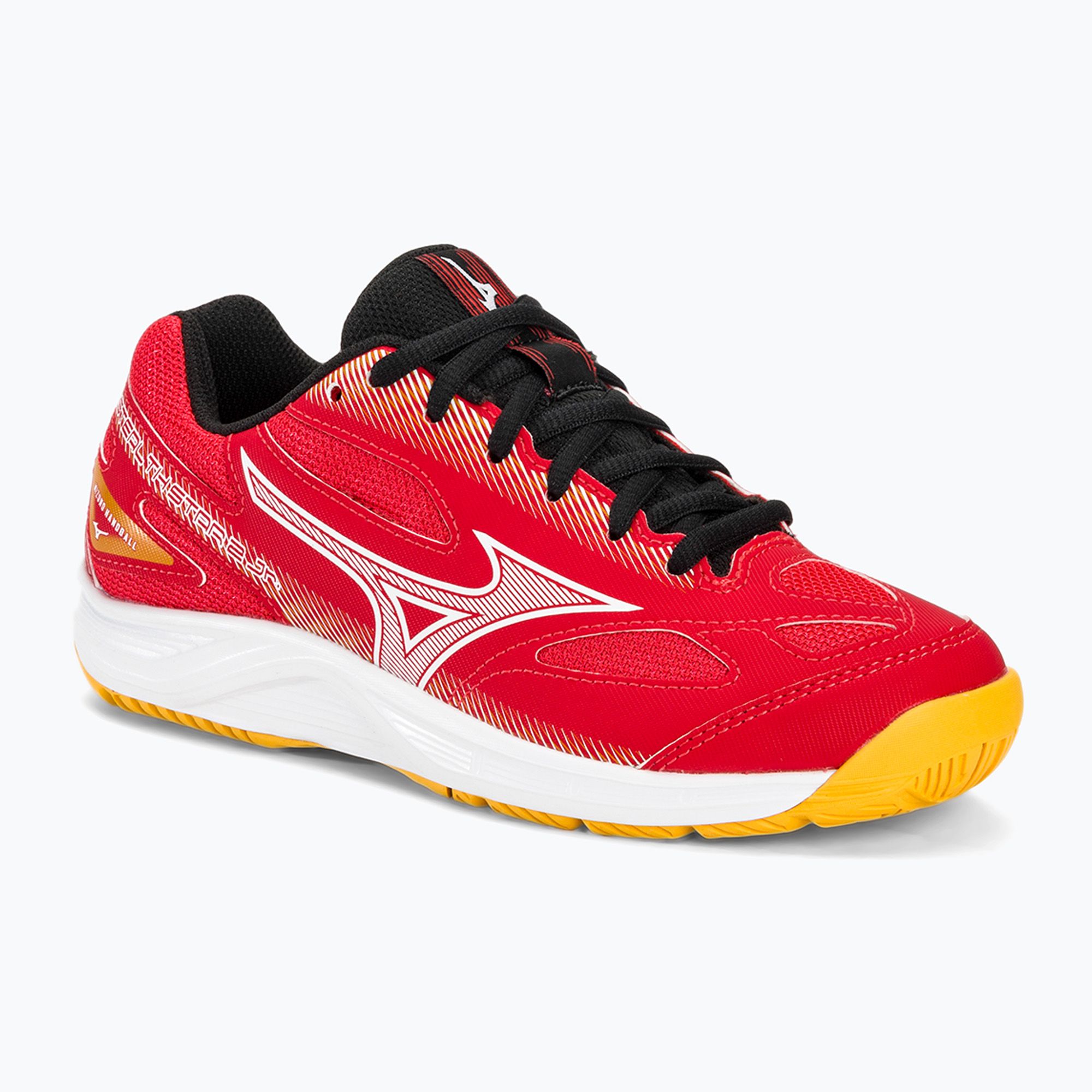 Buty do piłki ręcznej dziecięce Mizuno Stealth Star 2 Jr radiant red/white/carrot curl 