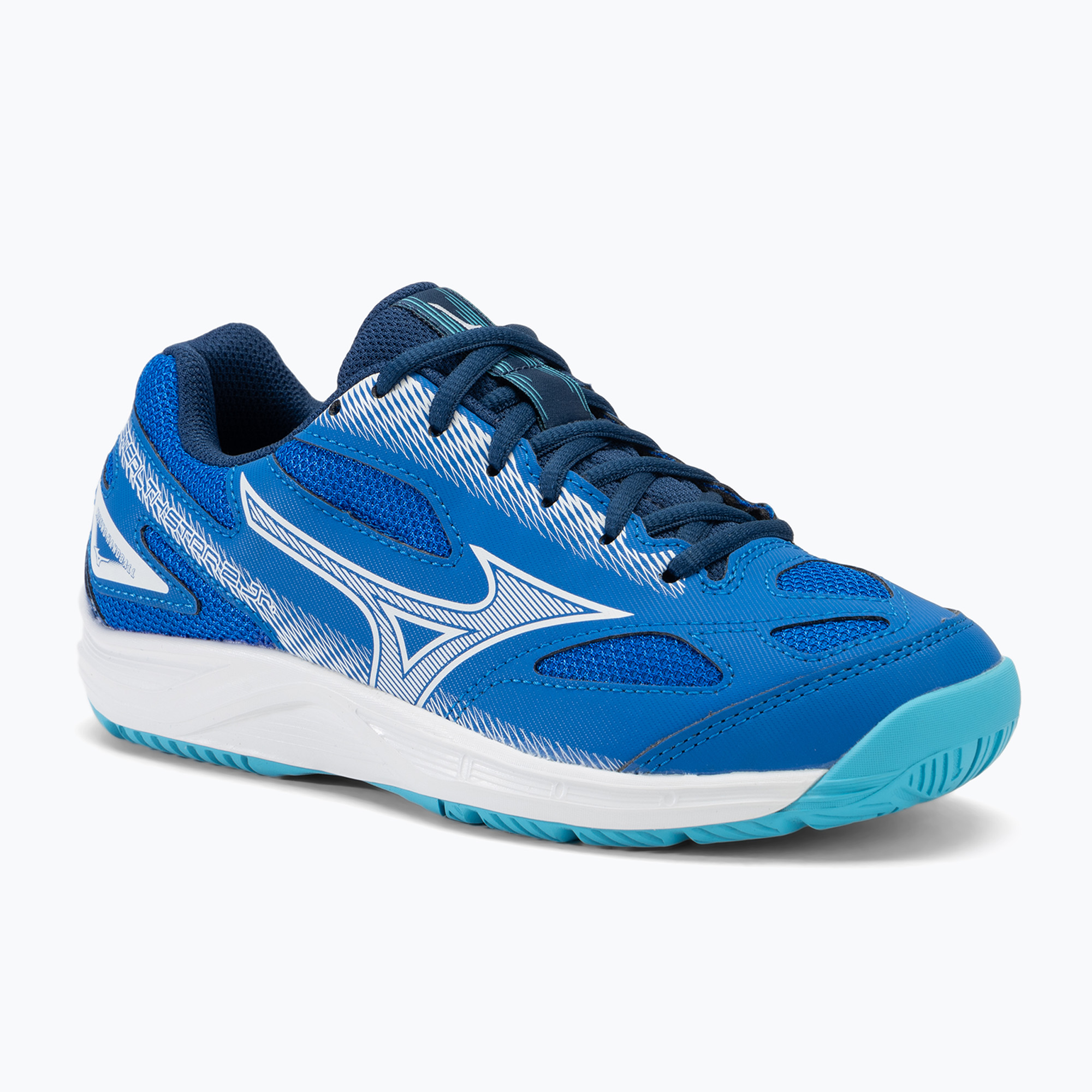 Buty do piłki ręcznej dzieciięce Mizuno Stealth Star 2 Jr mugen blue/white/estate blue 