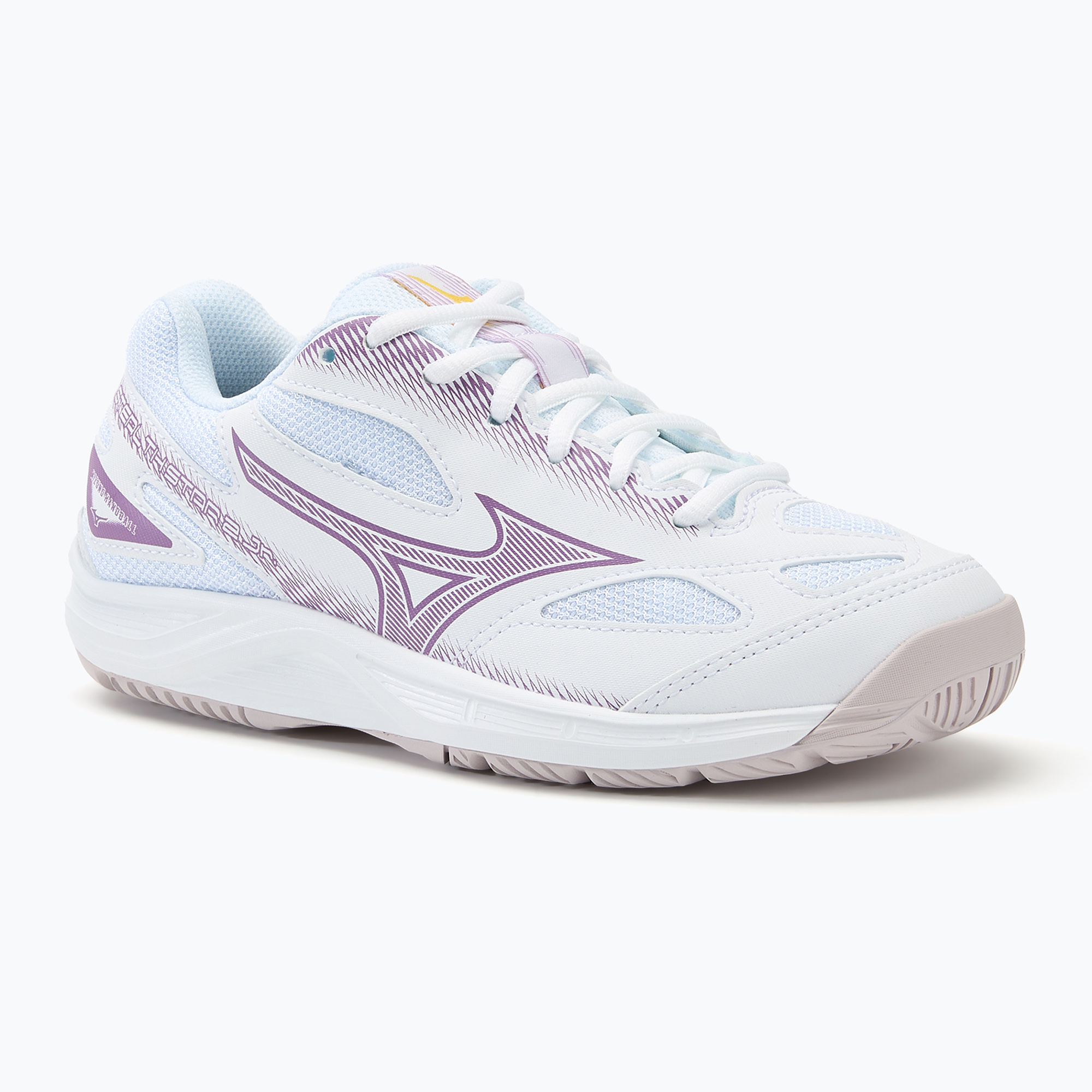 Buty do piłki ręcznej dziecięce Mizuno Stealth Star 2 Jr white/patrician purple/quince 