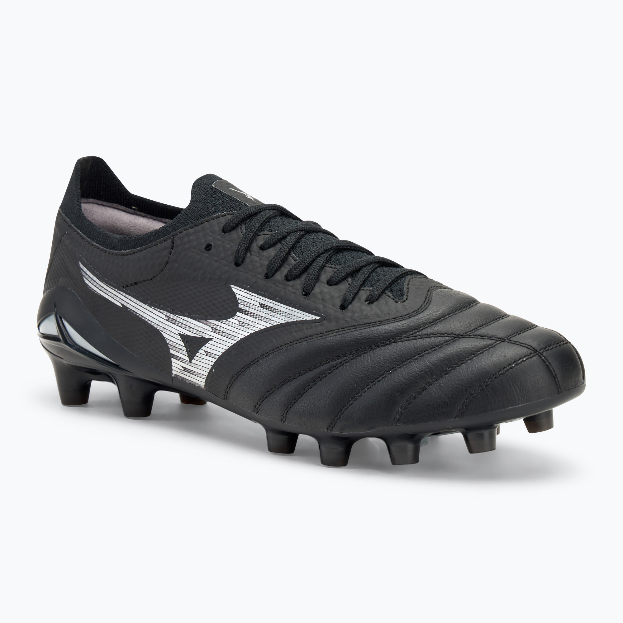 Buty piłkarskie męskie Mizuno Morelia Neo IV β Elite FG black/galaxy silver 