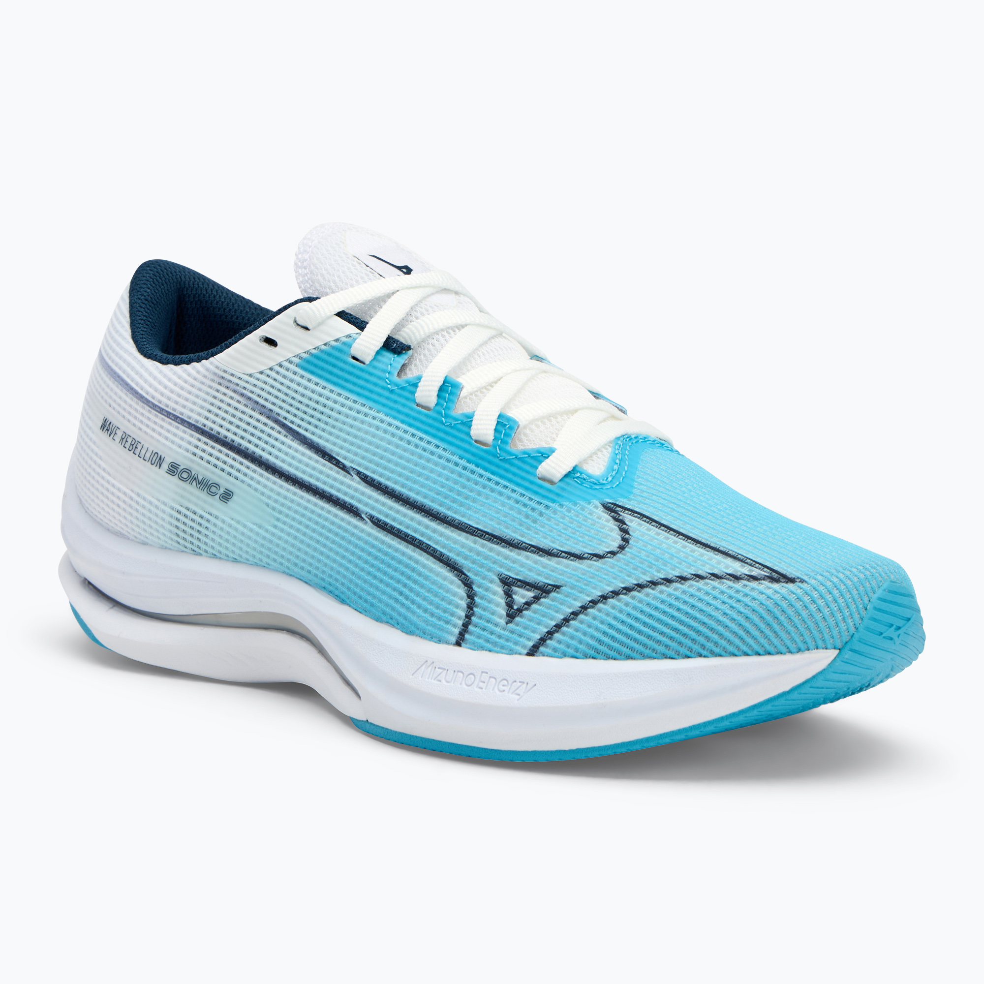 Buty do biegania damskie Mizuno Wave Rebellion Sonic 2 river blue/blue wing teal/white 