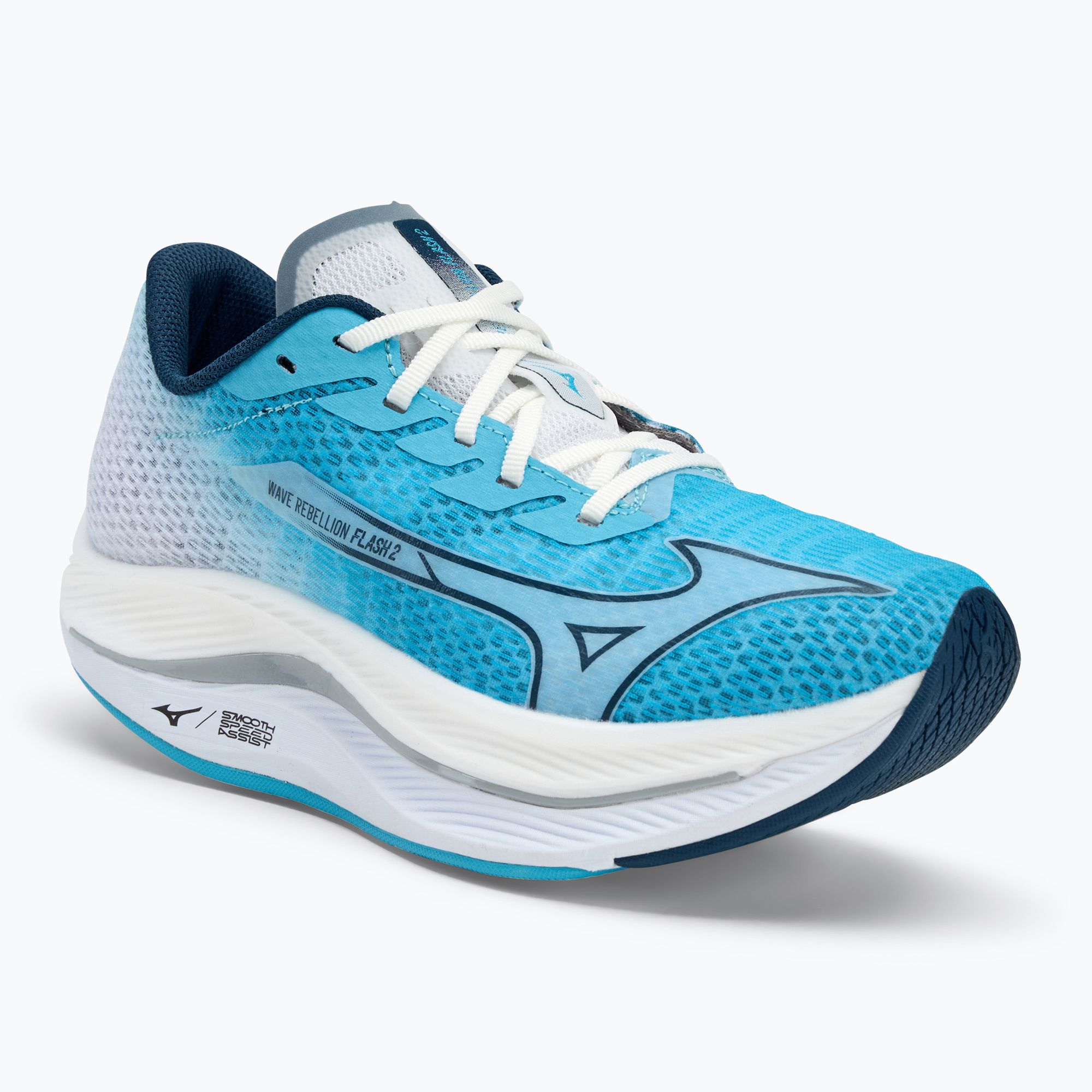 Buty do biegania damskie Mizuno Wave Rebellion Flash 2 river blue/blue wing teal/white 