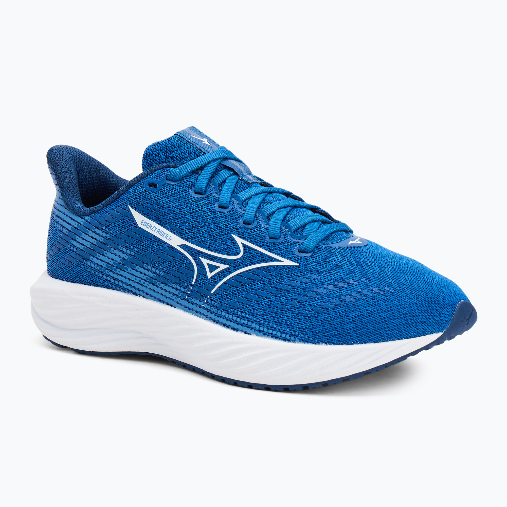 Buty do biegania dziecięce Mizuno Enerzy Rider Jr classic blue /white/parisian blue 