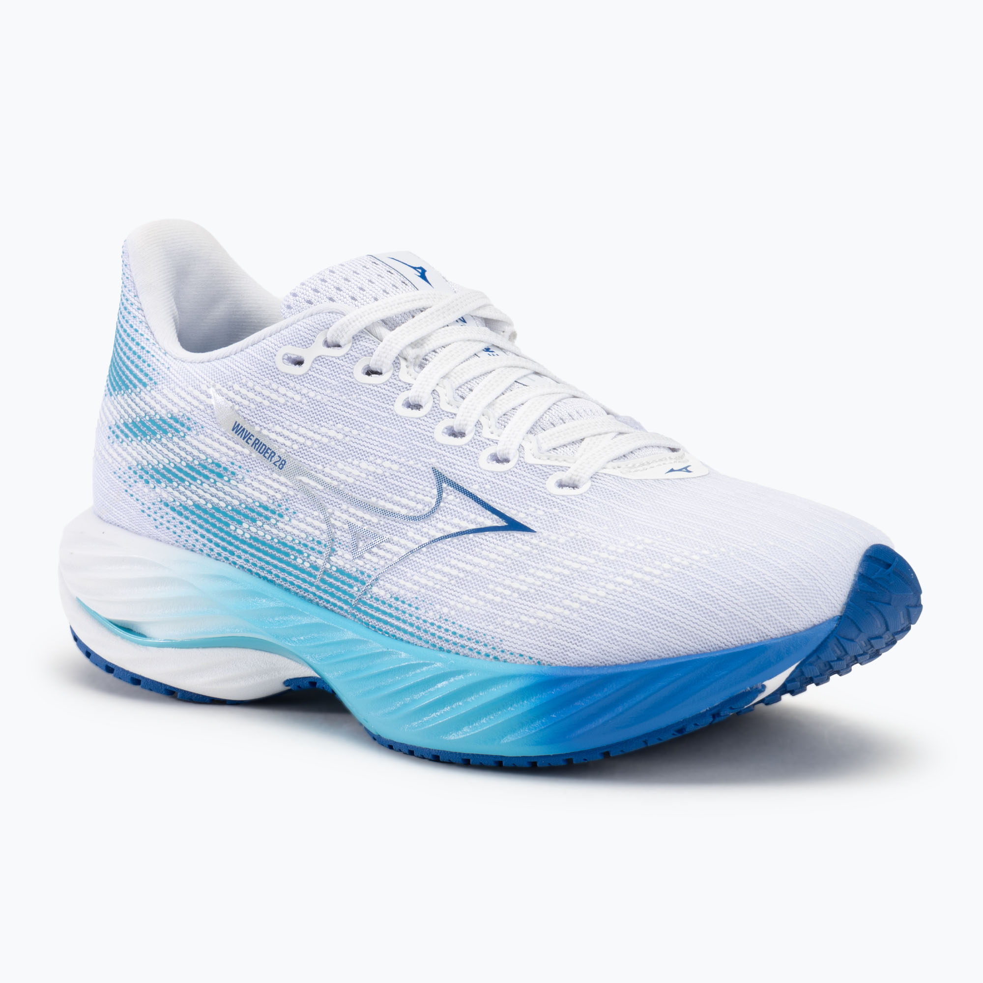 Buty do biegania damskie Mizuno Wave Rider 28 white/mugen blue/river blue 