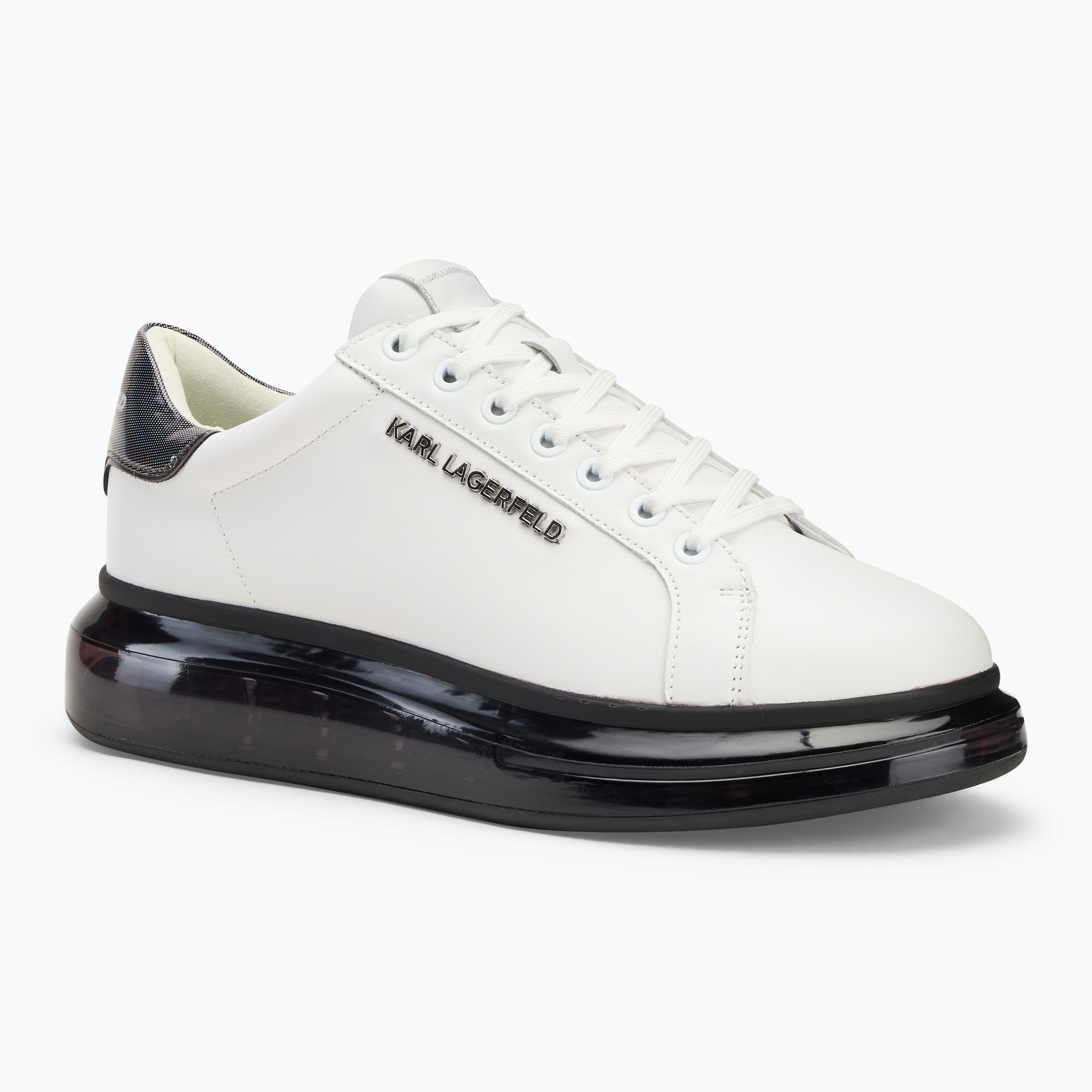 Încălțăminte pentru bărbați KARL LAGERFELD Kapri Kushion white leather w/black (Kapri Kushion KL52625 010)