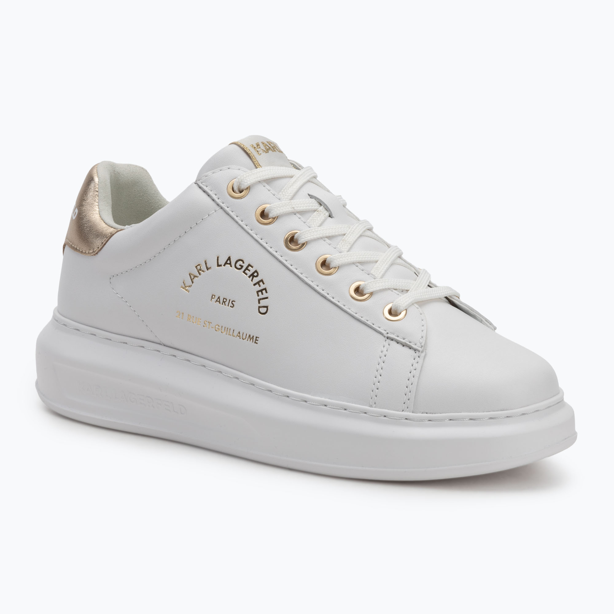 Buty damskie KARL LAGERFELD Kapri Maison white leather w/gold 