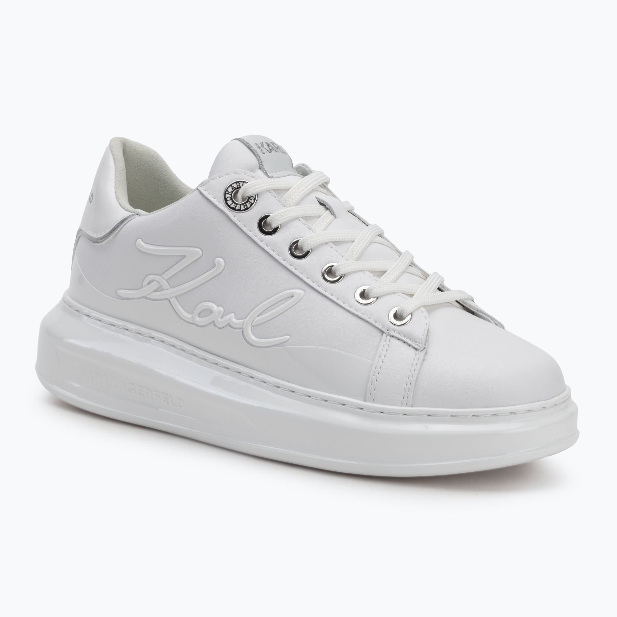 Buty damskie KARL LAGERFELD Kapri Signia Shine white leather/mono 