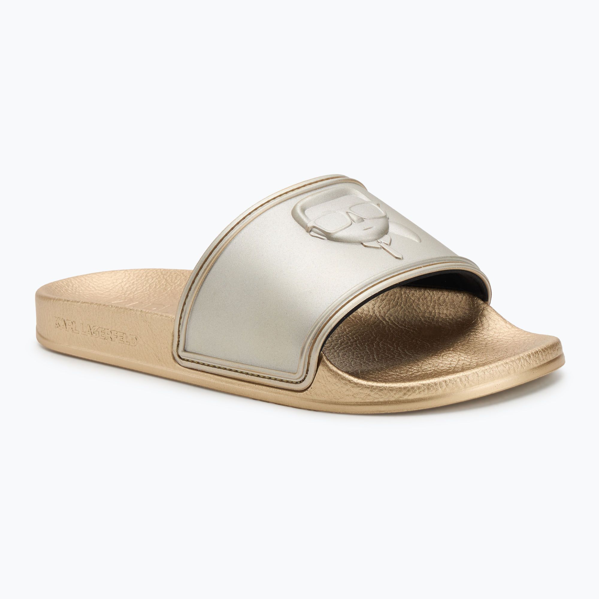 Klapki damskie KARL LAGERFELD Kondo 2.0 NFT Relief gold rubber 