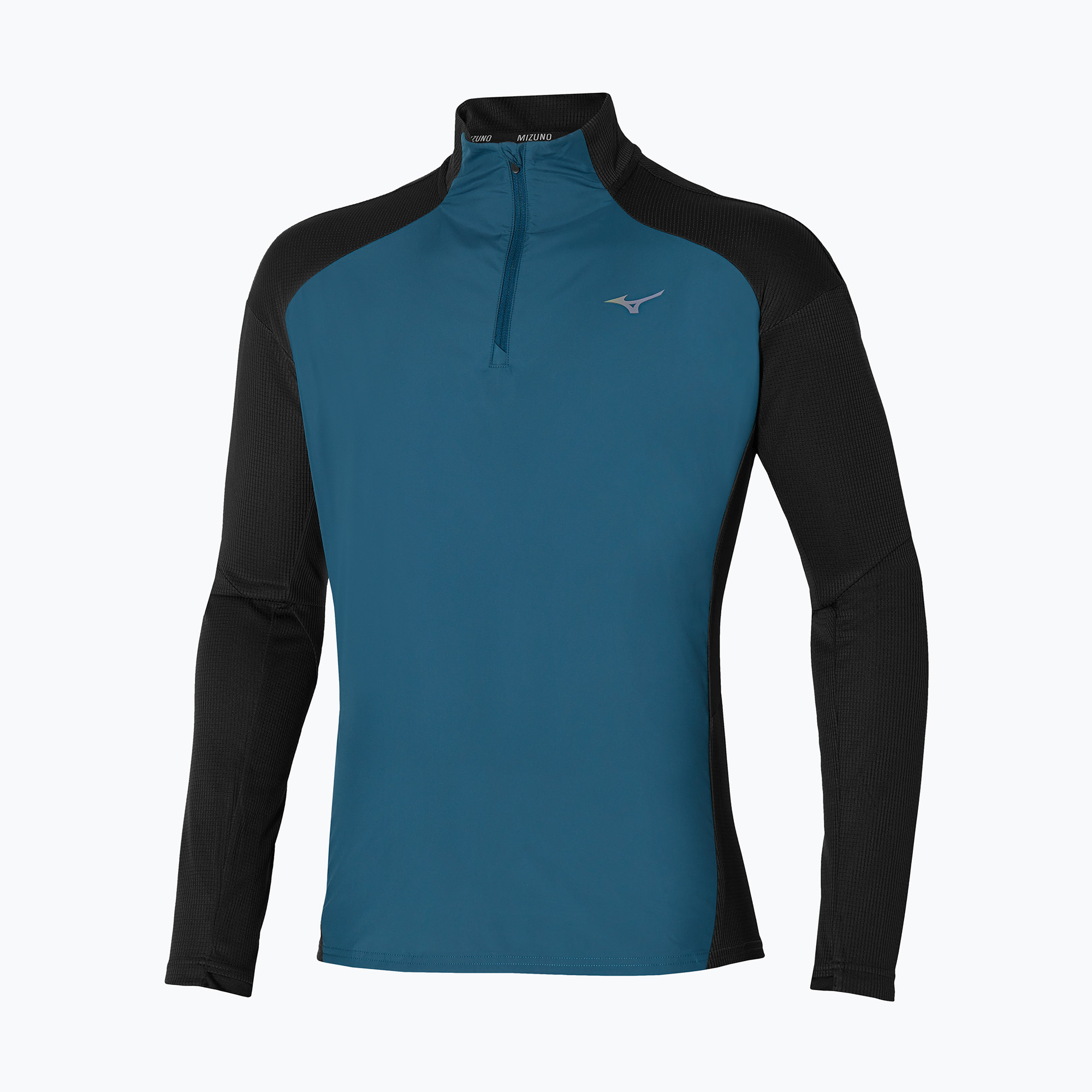 Longsleeve do biegania męski Mizuno Hybrid black/blue wing teal 