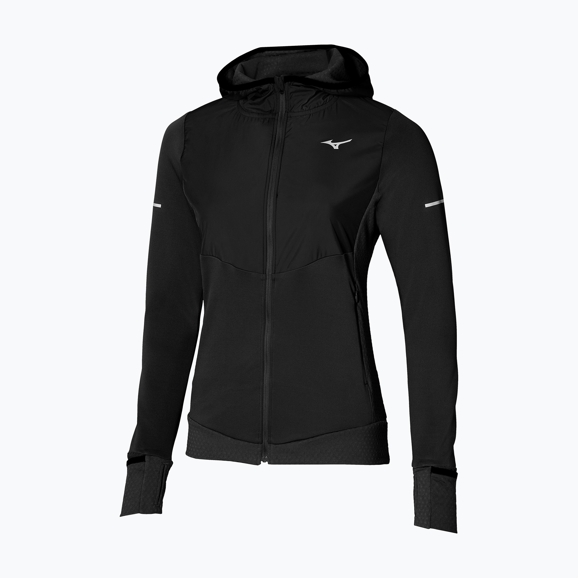 Kurtka do biegania damska Mizuno Warmalite Hybrid Full Zip black 
