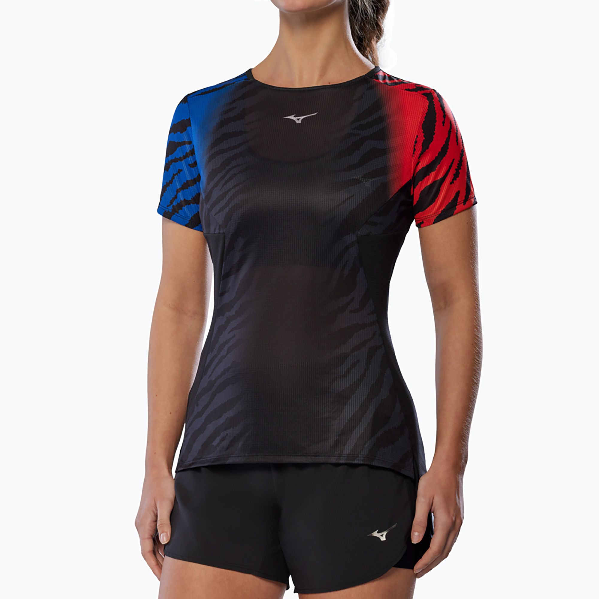 Koszulka do biegania damska Mizuno DryAeroFlow Graphic Tee oni red 