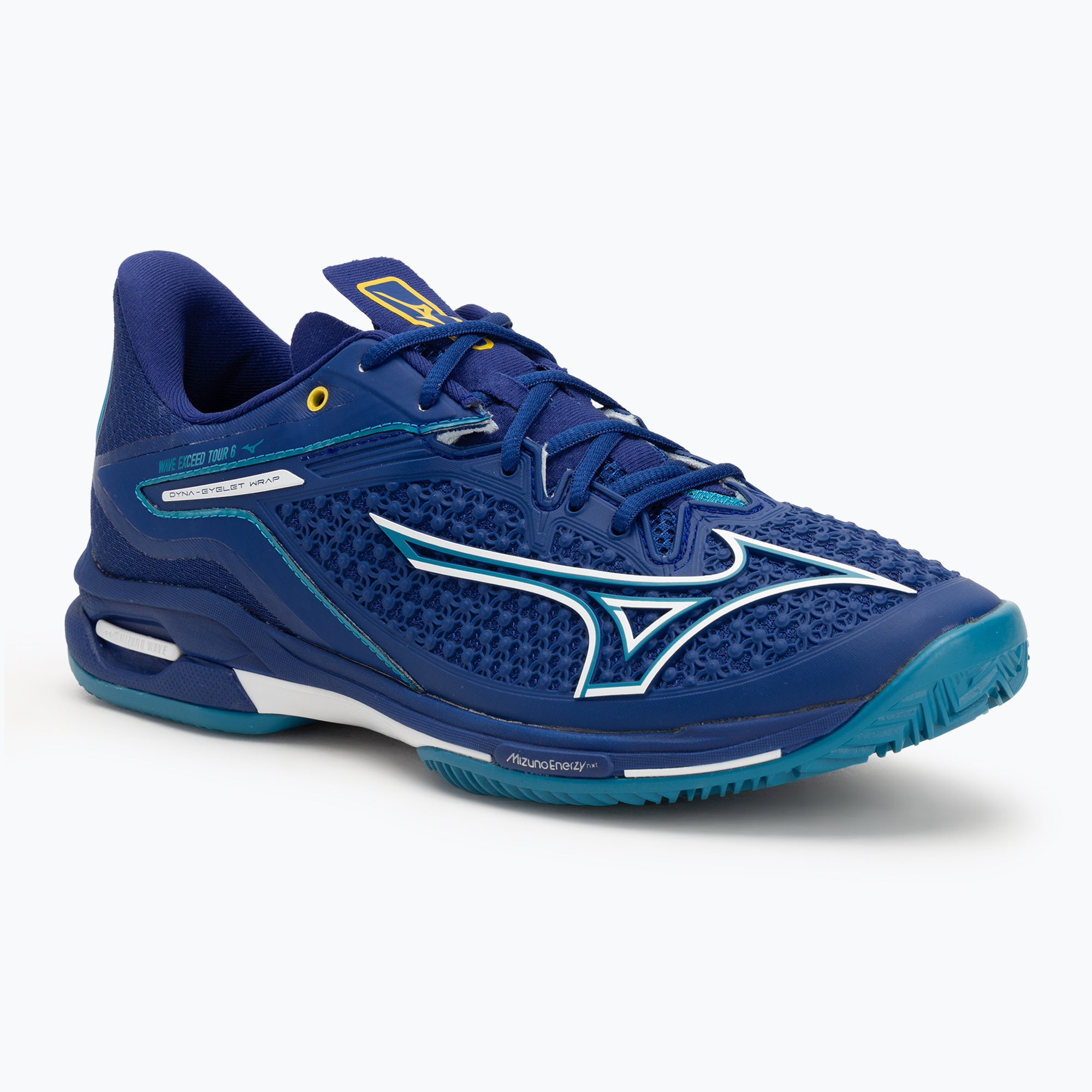 Buty do tenisa męskie Mizuno Wave Exceed Tour 6 CC bellwether blue/ white/ fjord blue 