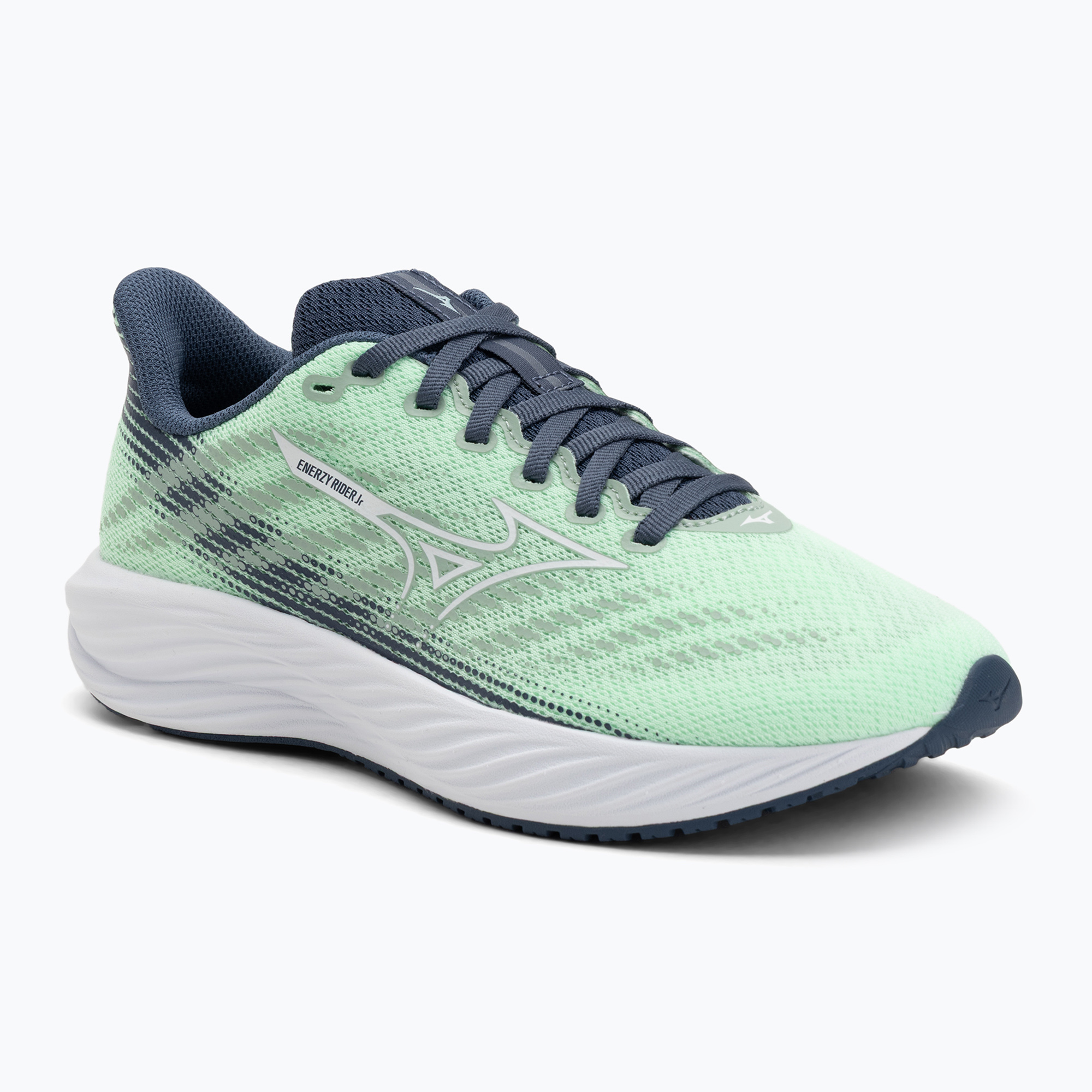 Buty do biegania dziecięce Mizuno Enerzy Rider Jr neo mint/white/vintage indigo 