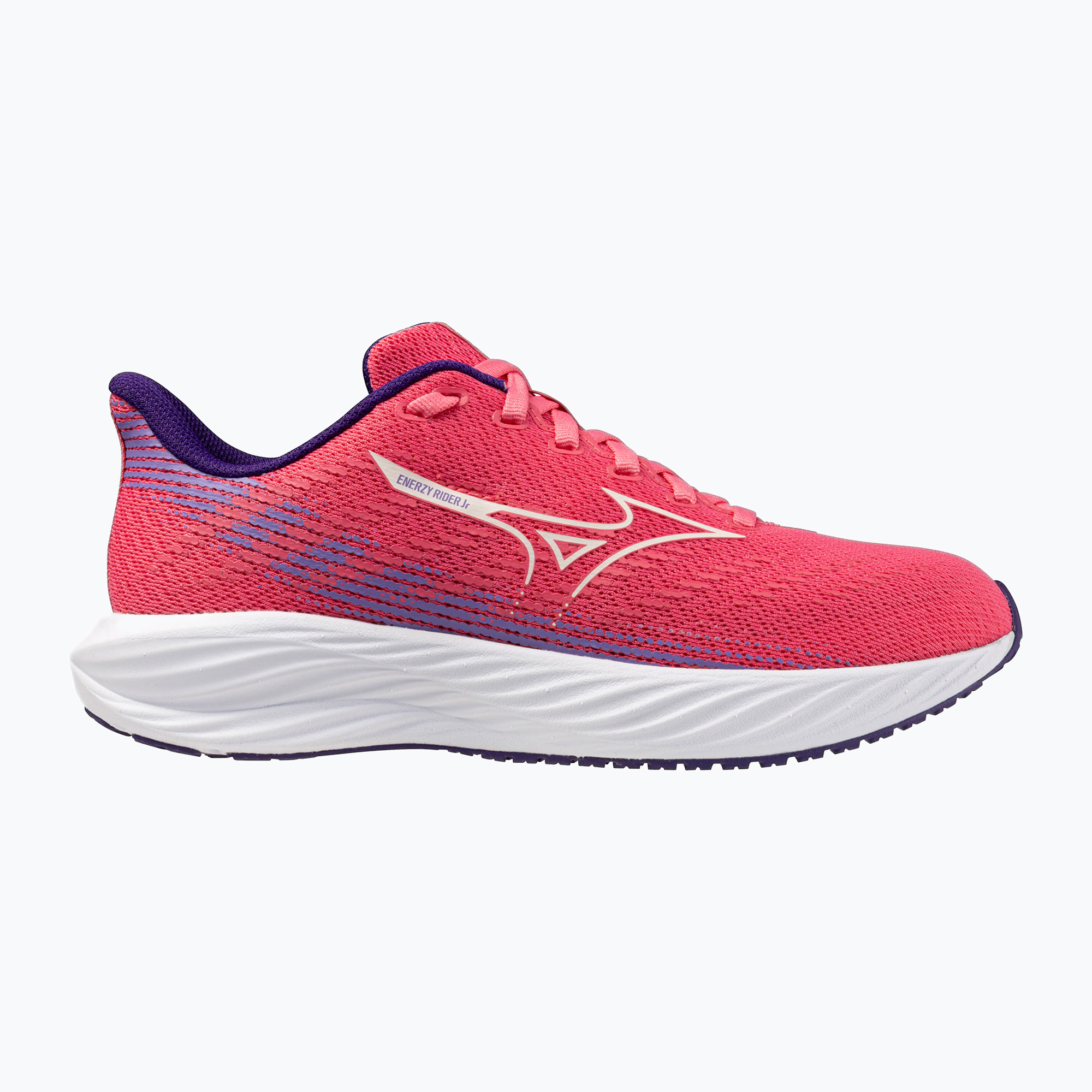 Buty do biegania dziecięce Mizuno Enerzy Rider Jr camelliarose/ snowwhite/violiet 