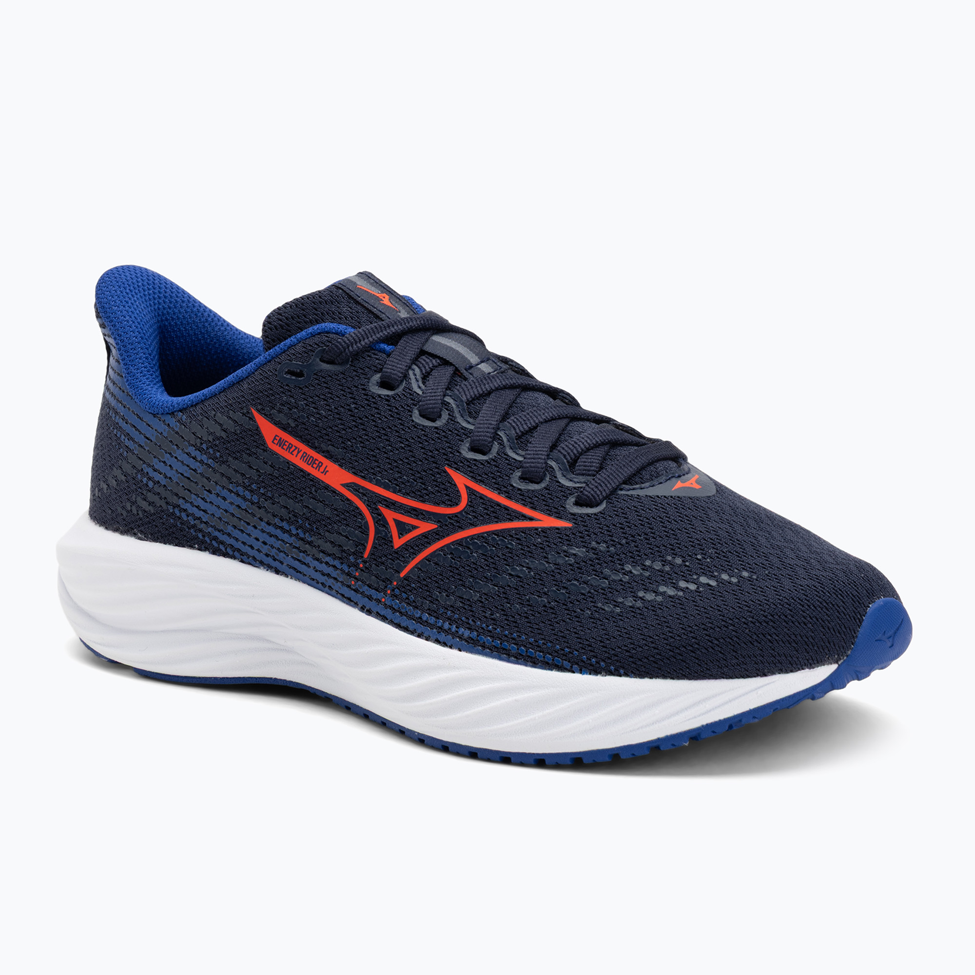 Buty do biegania dziecięce Mizuno Enerzy Rider Jr peacoat/ignitionred/ reflective blue 