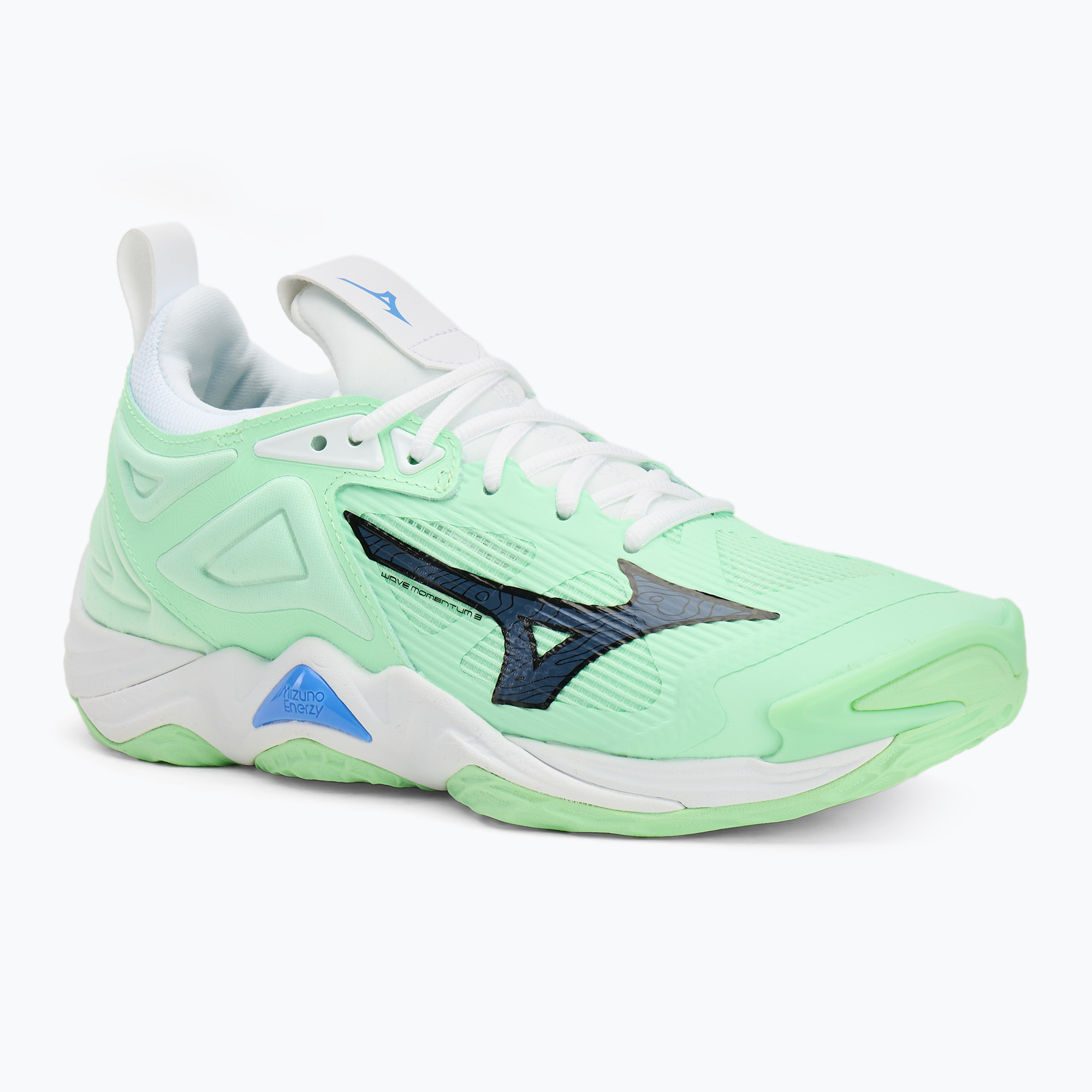 Volejbalová obuv Mizuno Wave Momentum 3 neo mint/black/frontier blue (Wave Momentum 3 V1GA231287)