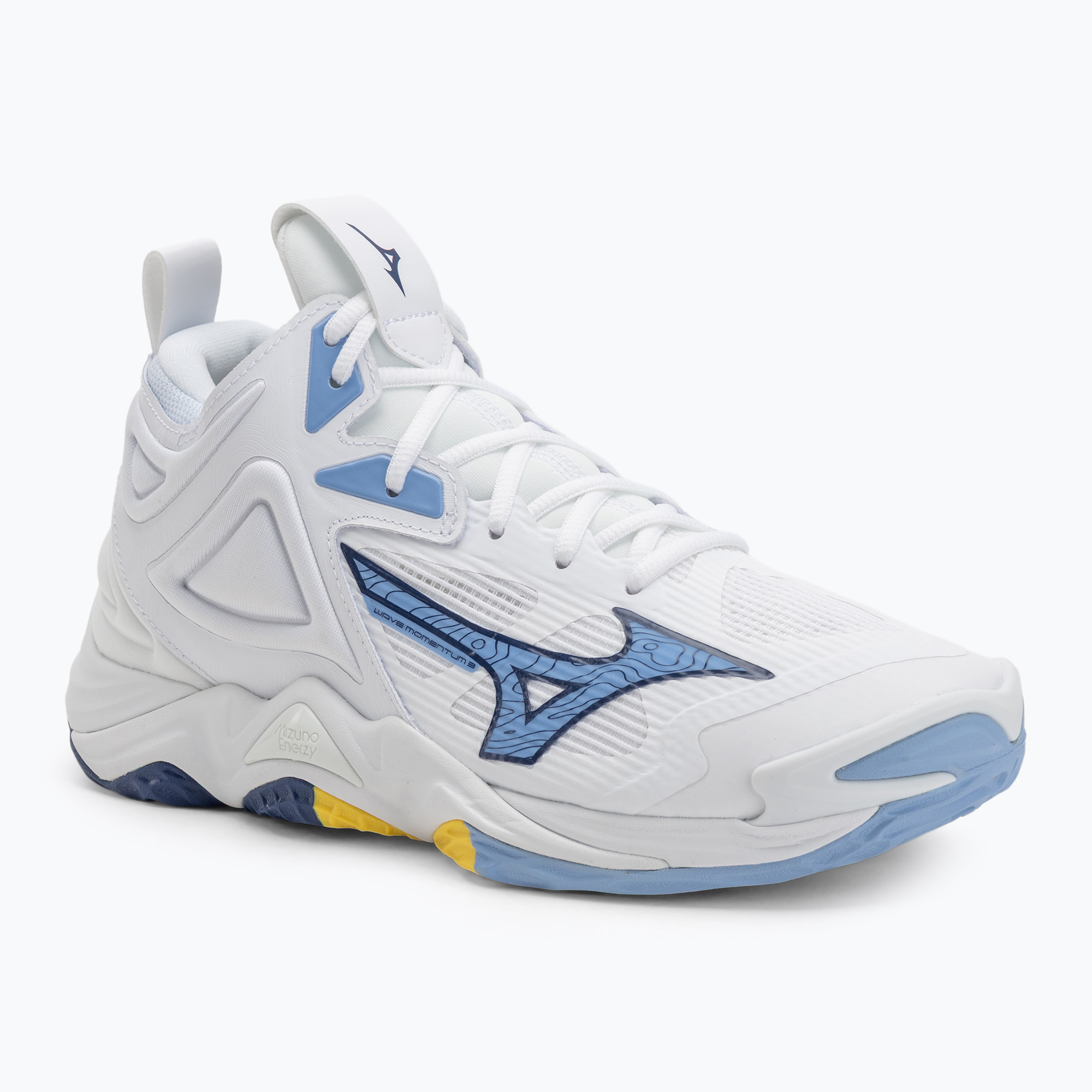 Buty do siatkówki Mizuno Wave Momentum 3 Mid white/bellwether blue/belairblu 