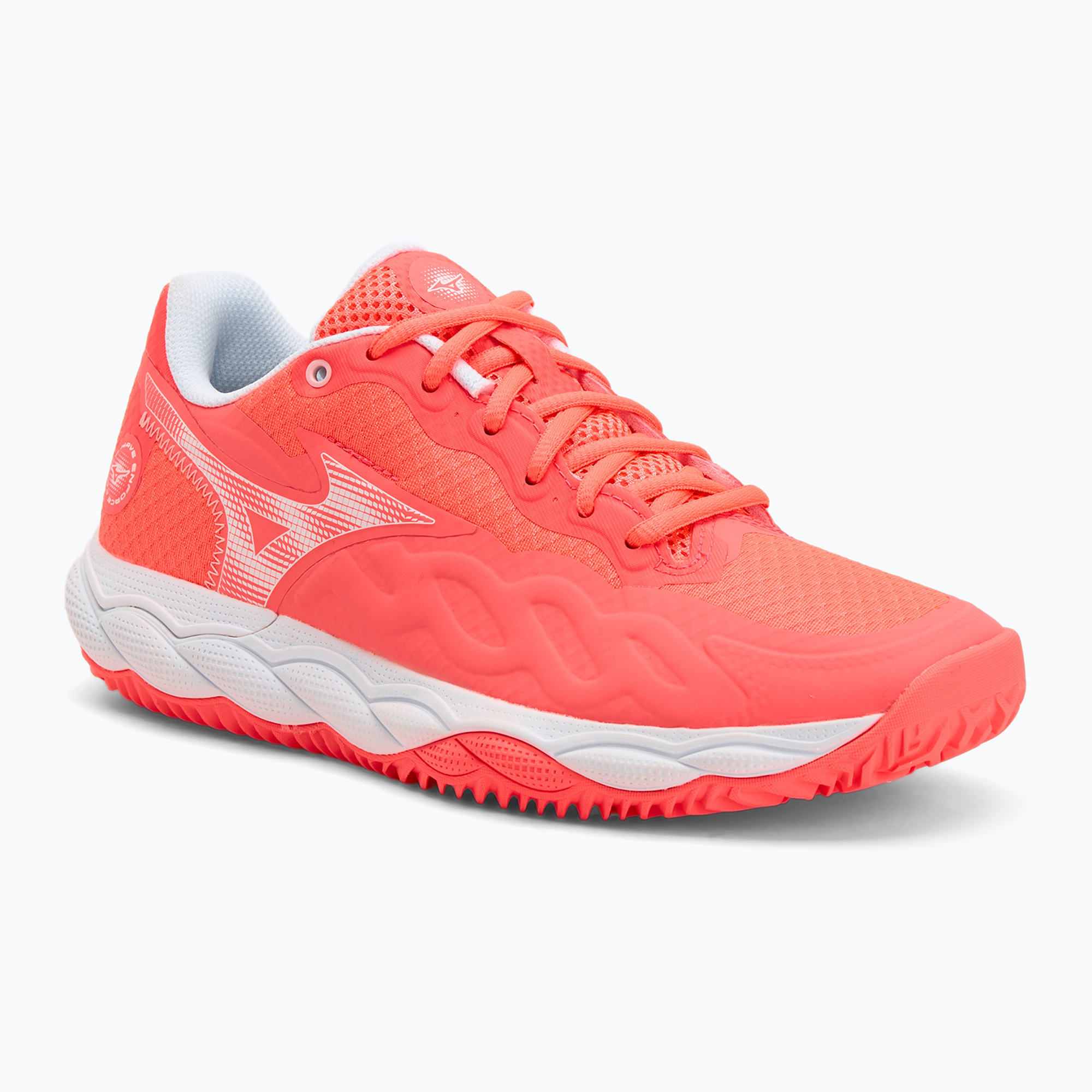 Buty do tenisa damskie Mizuno Wave Enforce Court CC W calypso coral/white/barely pink 