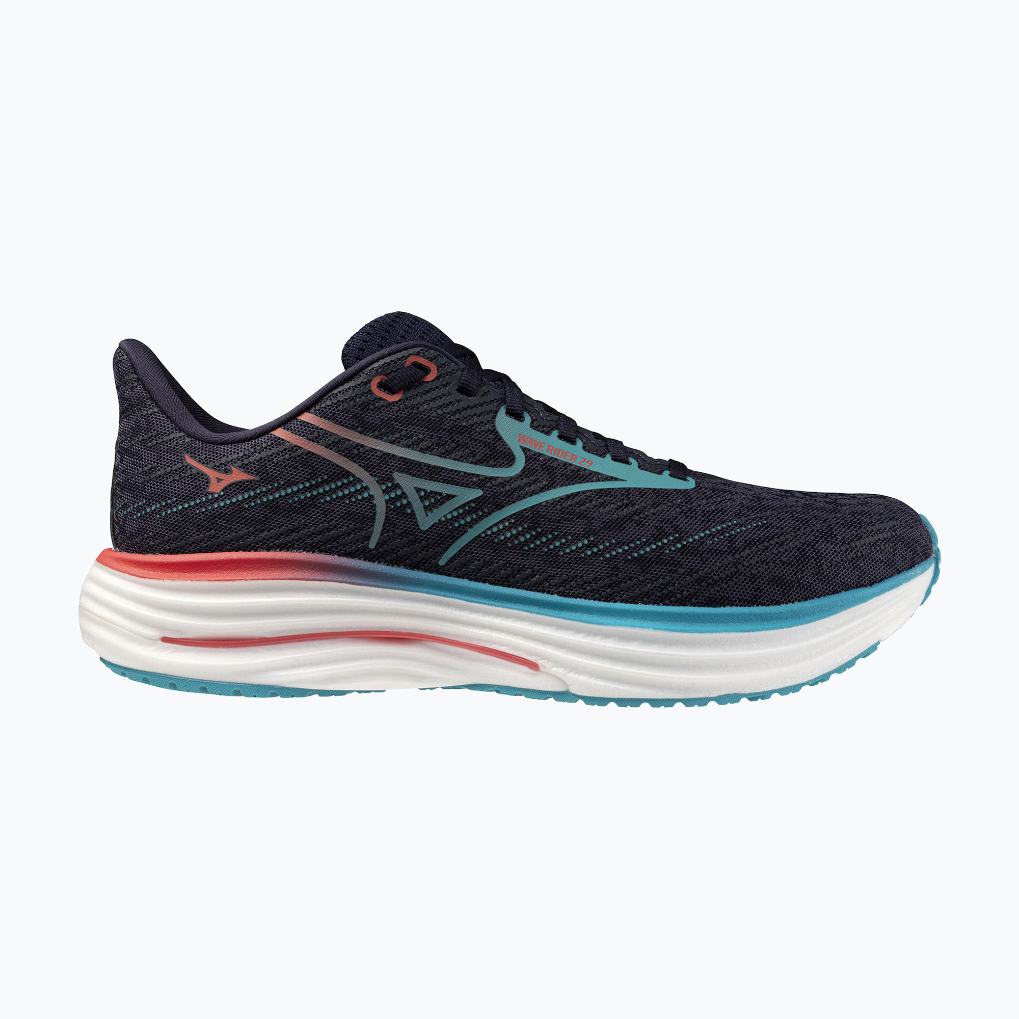 Buty do biegania męskie Mizuno Wave Rider 29 odyssey gray/Ccapri breeze/calypso coral 