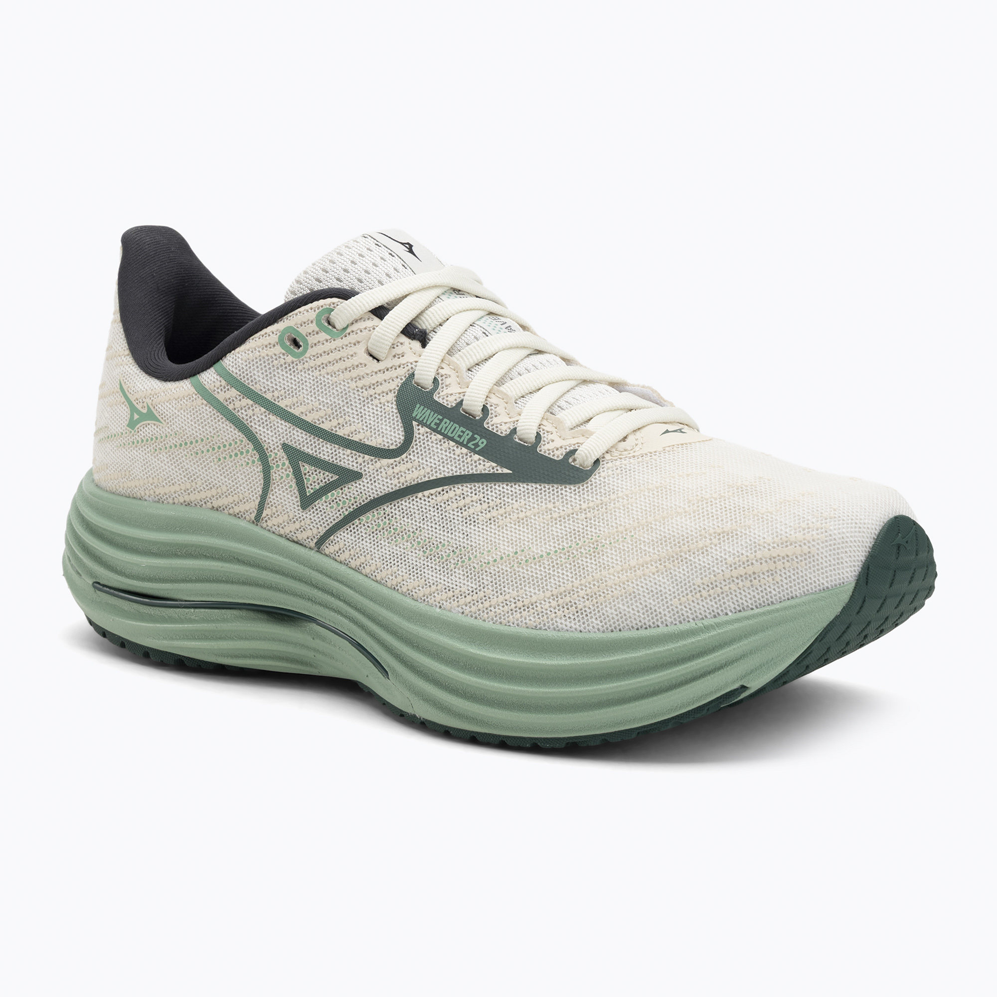 Buty do biegania męskie Mizuno Wave Rider 29 white/bistro green/creme de me 