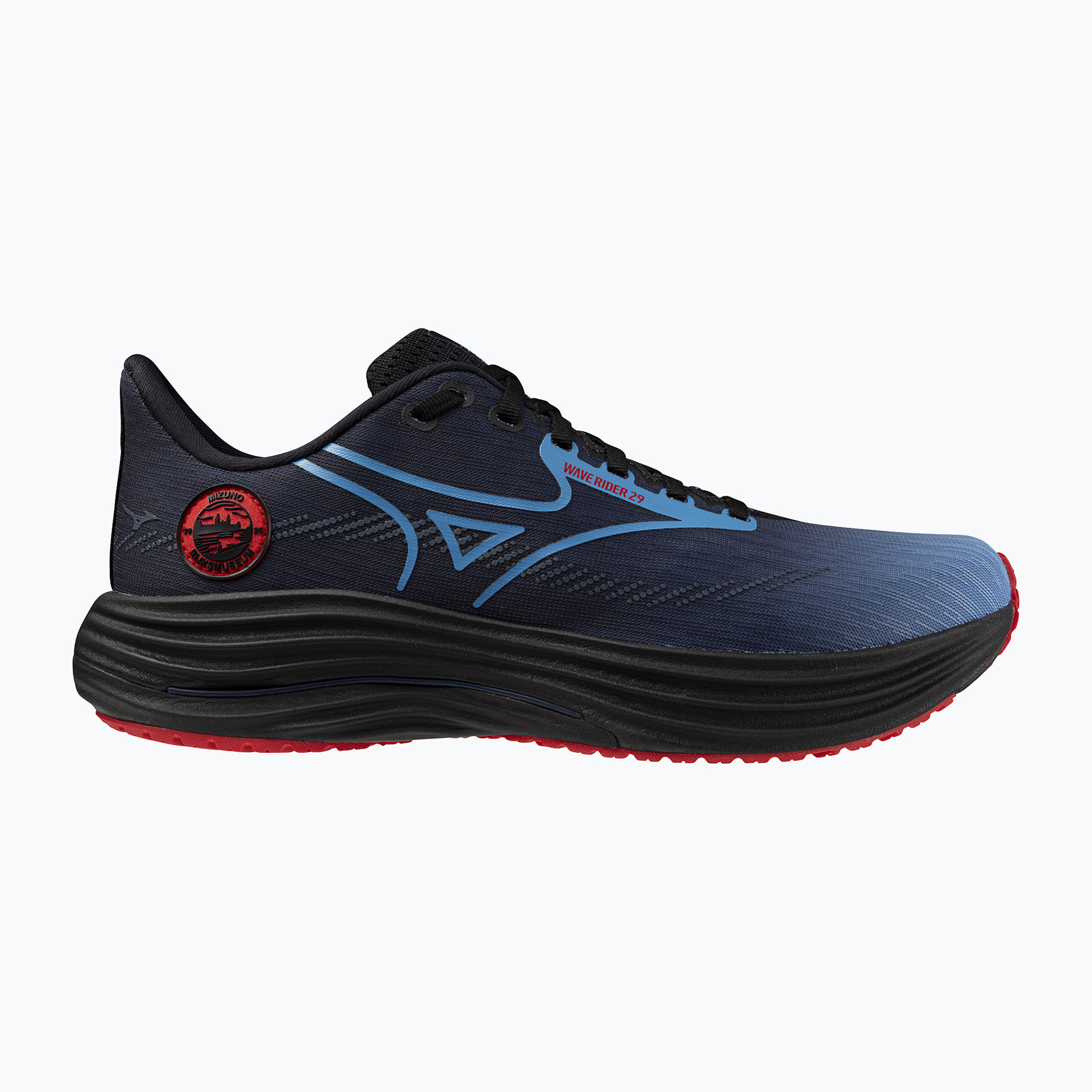 Buty do biegania Mizuno Wave Rider 29 amsterdam black/all aboard/high risk red 