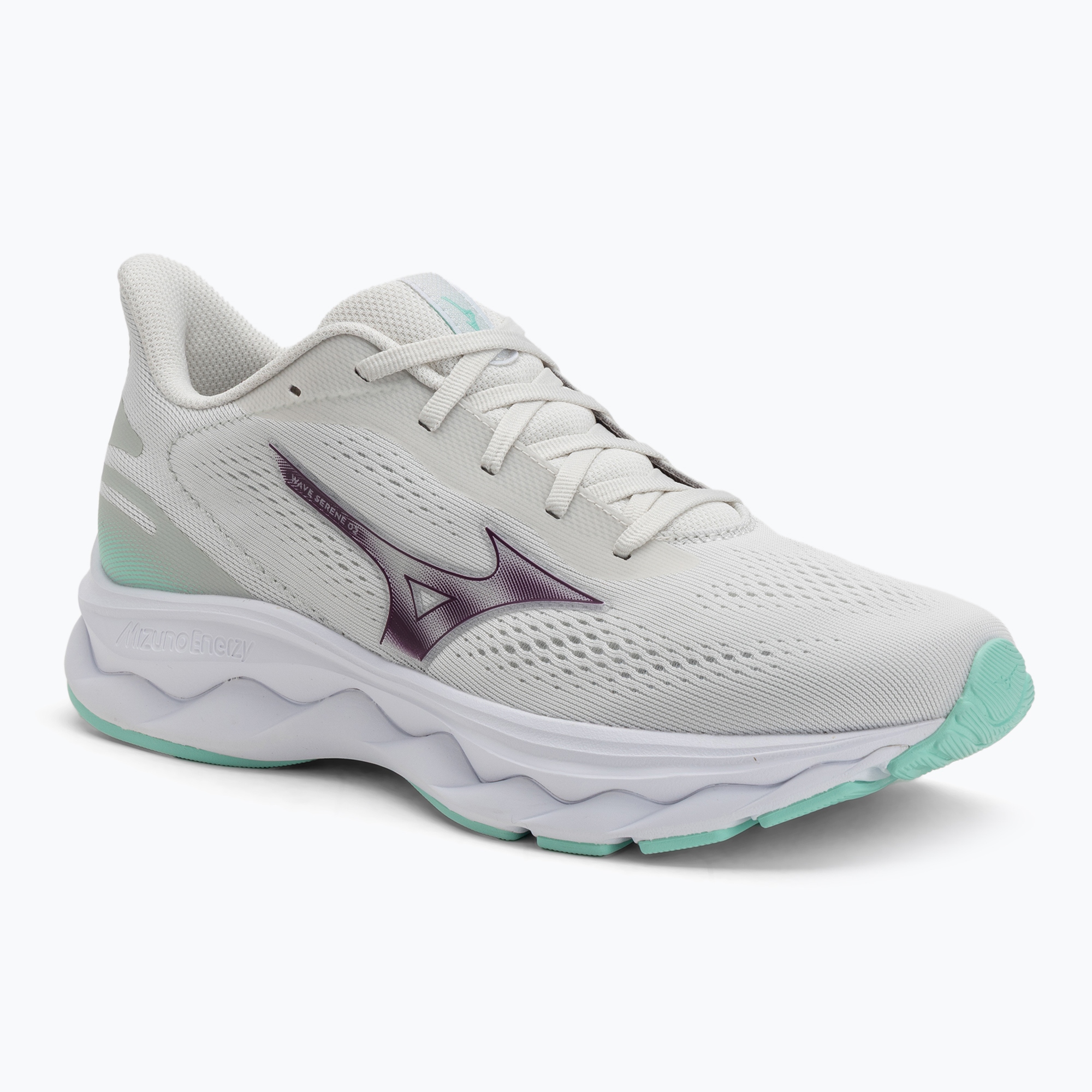 Buty do biegania damskie Mizuno Wave Serene 2 snow white/dark purple/ice green 