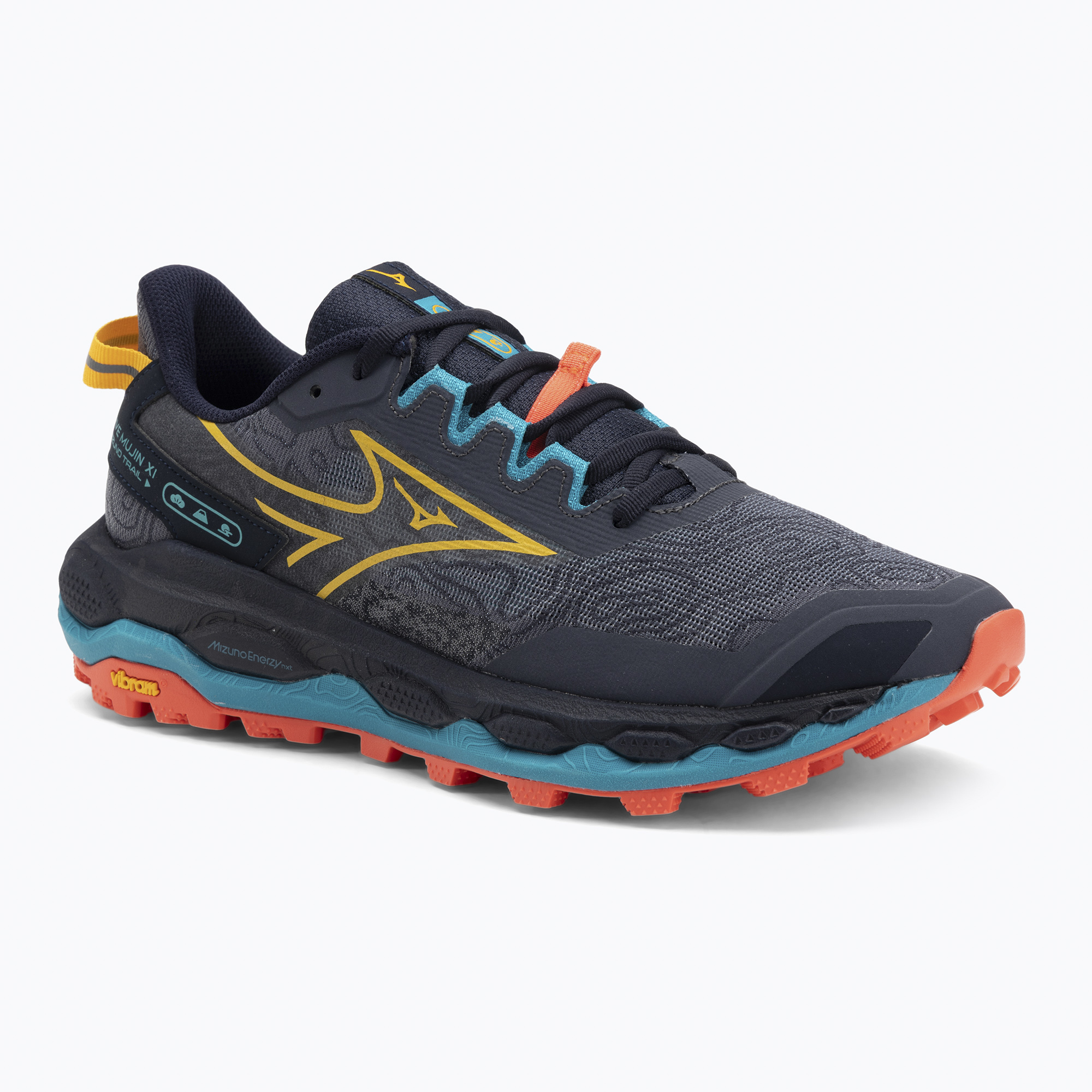 Buty do biegania męskie Mizuno Wave Mujin 11 odyssey gray/citrus/fiery coral 2 