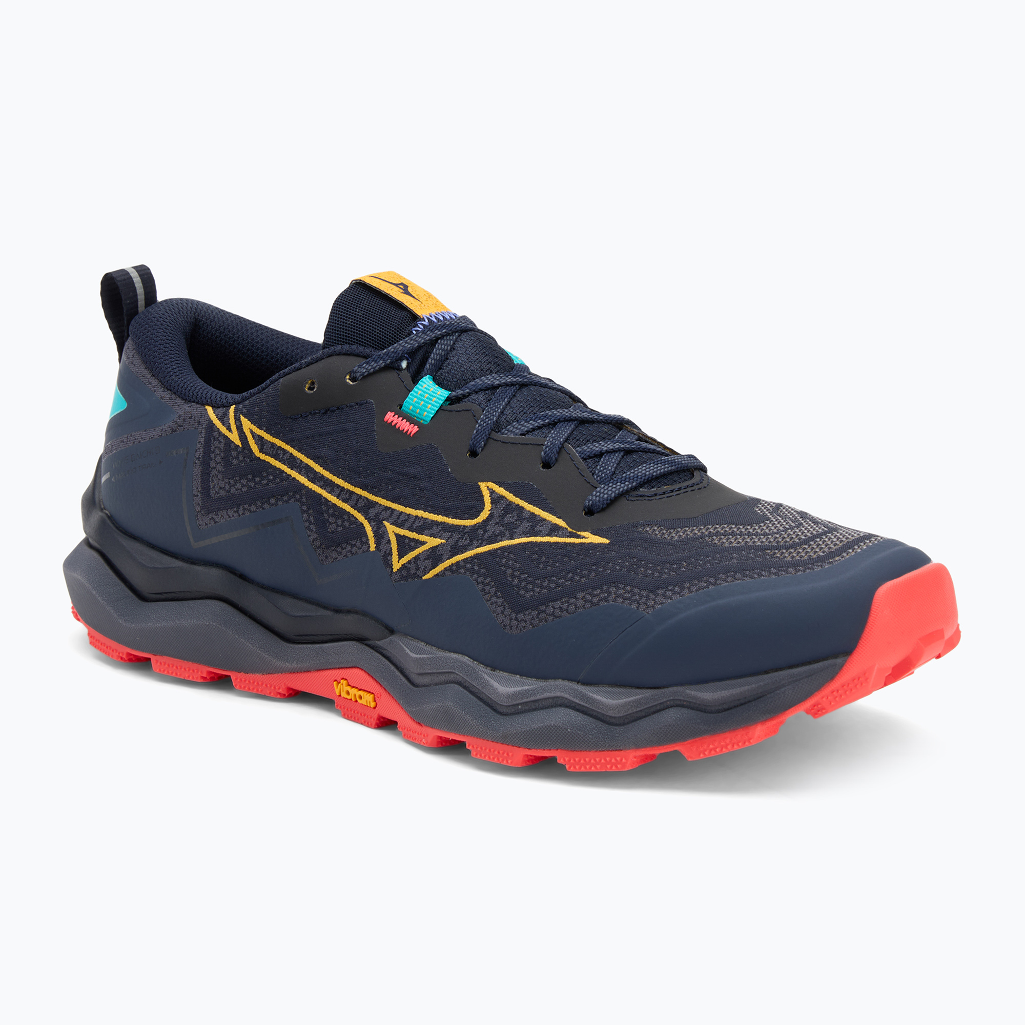 Buty do biegania męskie Mizuno Wave Daichi 9 baritone blue/citrus/fiery coral 2 