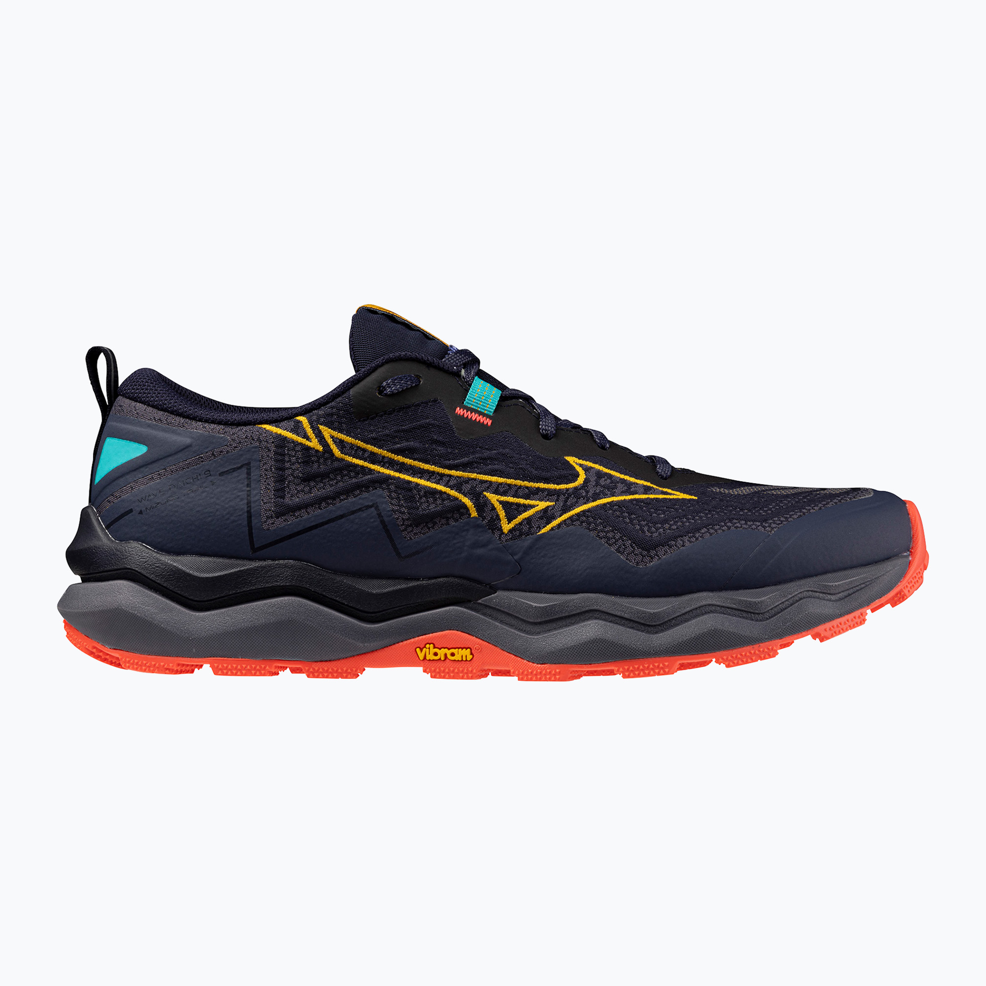 Buty do biegania męskie Mizuno Wave Daichi 9 baritone blue/citrus/fiery coral 2 