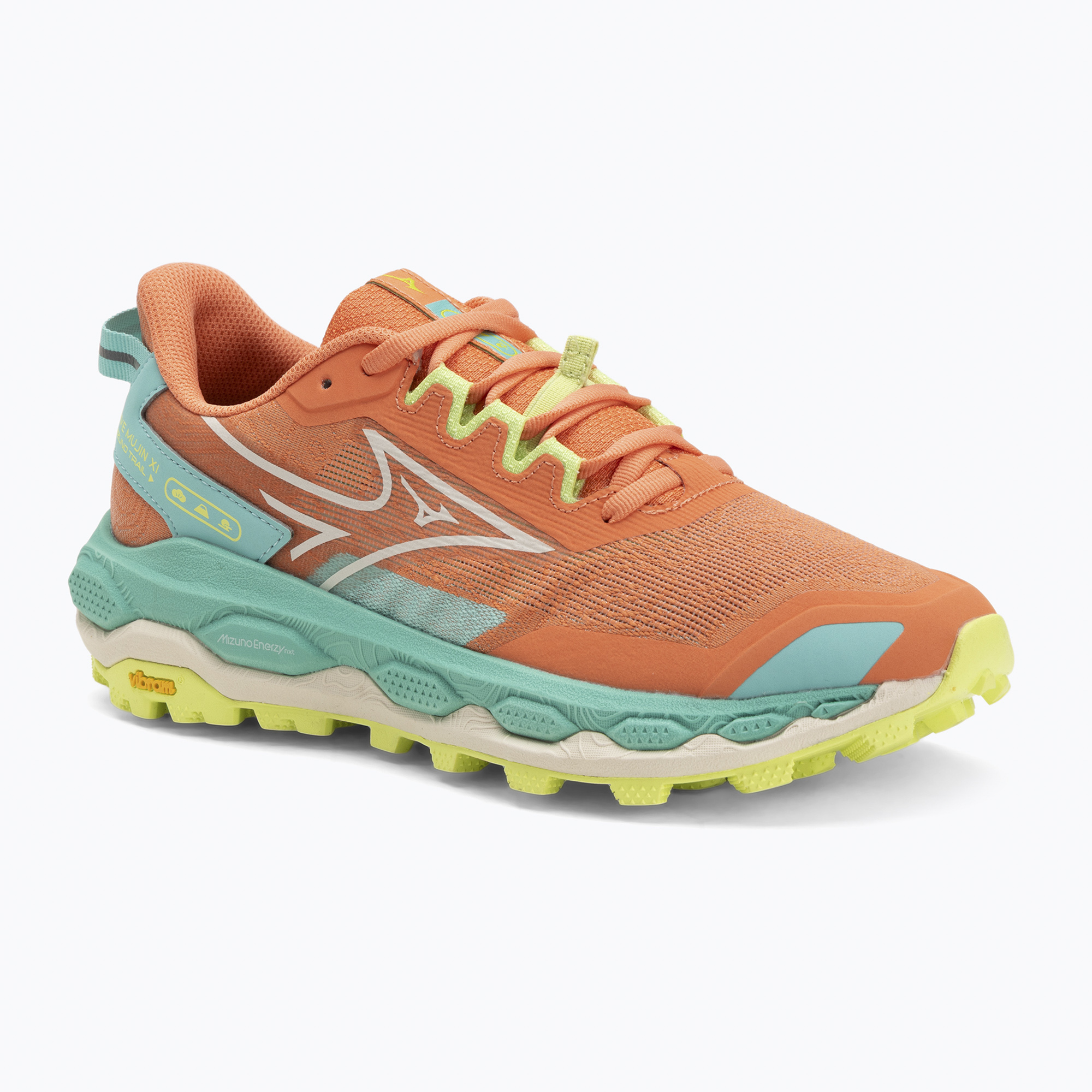 Buty do biegania damskie Mizuno Wave Mujin 11 fresh salmon/pristine/sharp green 