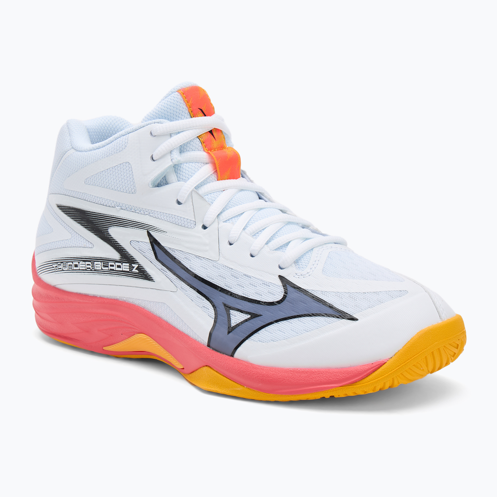Buty do siatkówki Mizuno Thunder Blade Z Mid white/fiery coral 2/citrus 