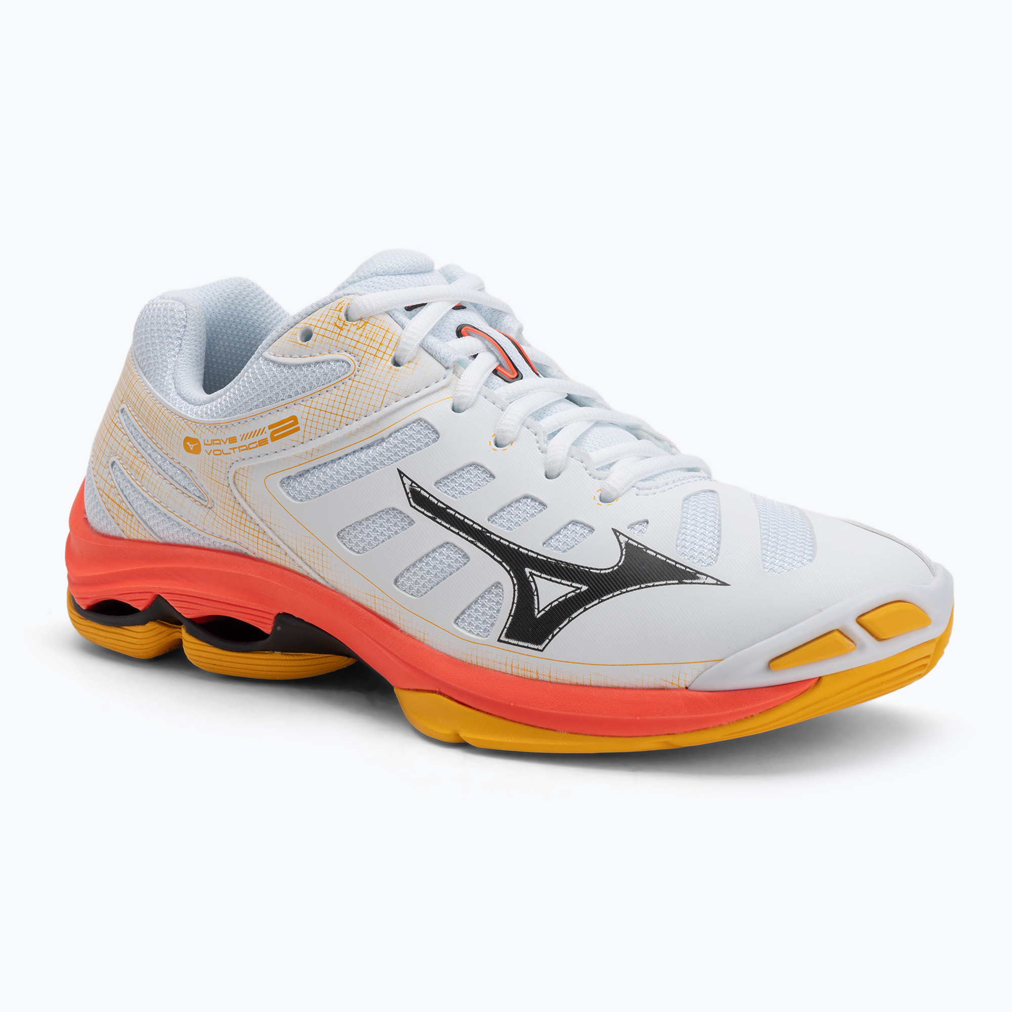Buty do siatkówki Mizuno Wave Voltage 2 white/fiery coral 2/citrus 