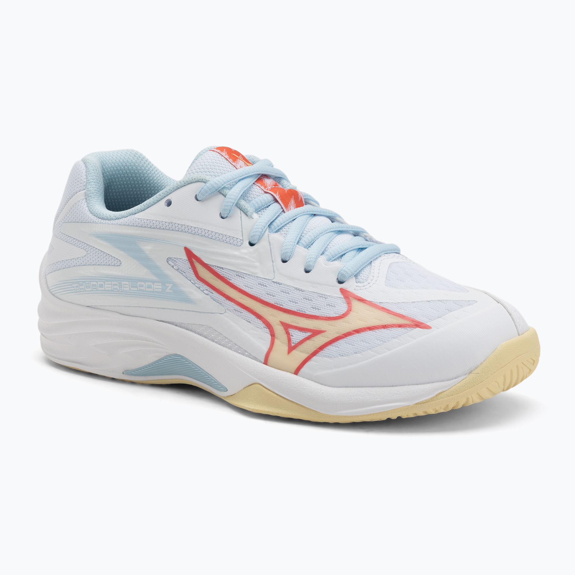 Buty do siatkówki damskie Mizuno Thunder Blade Z white/calypso coral/pale banan 