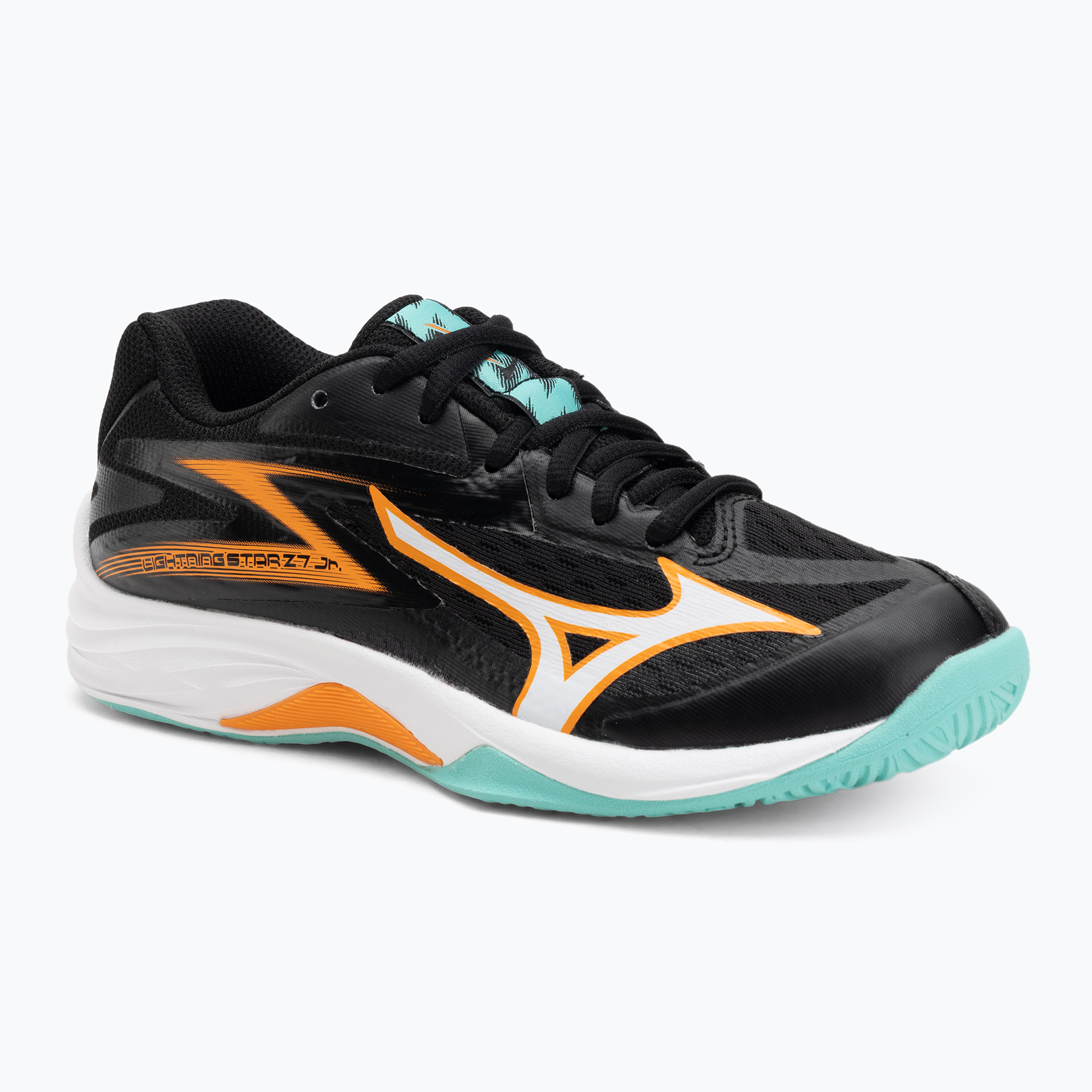 Buty do siatkówki dziecięce Mizuno Lightning Star Z7 black/tangelo/ice green 