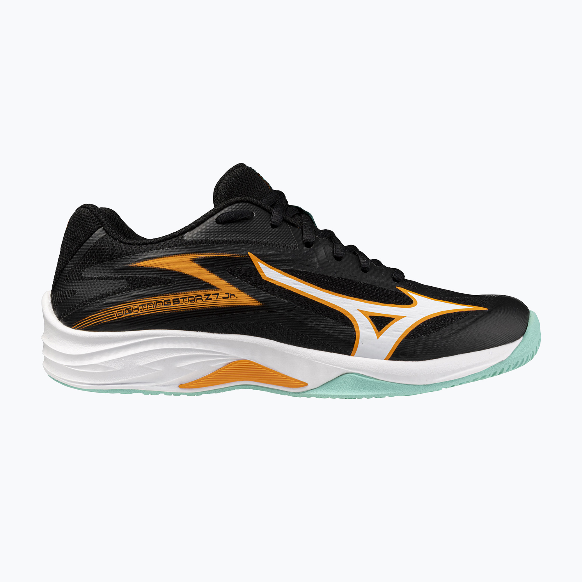 Buty do siatkówki dziecięce Mizuno Lightning Star Z7 black/tangelo/ice green 