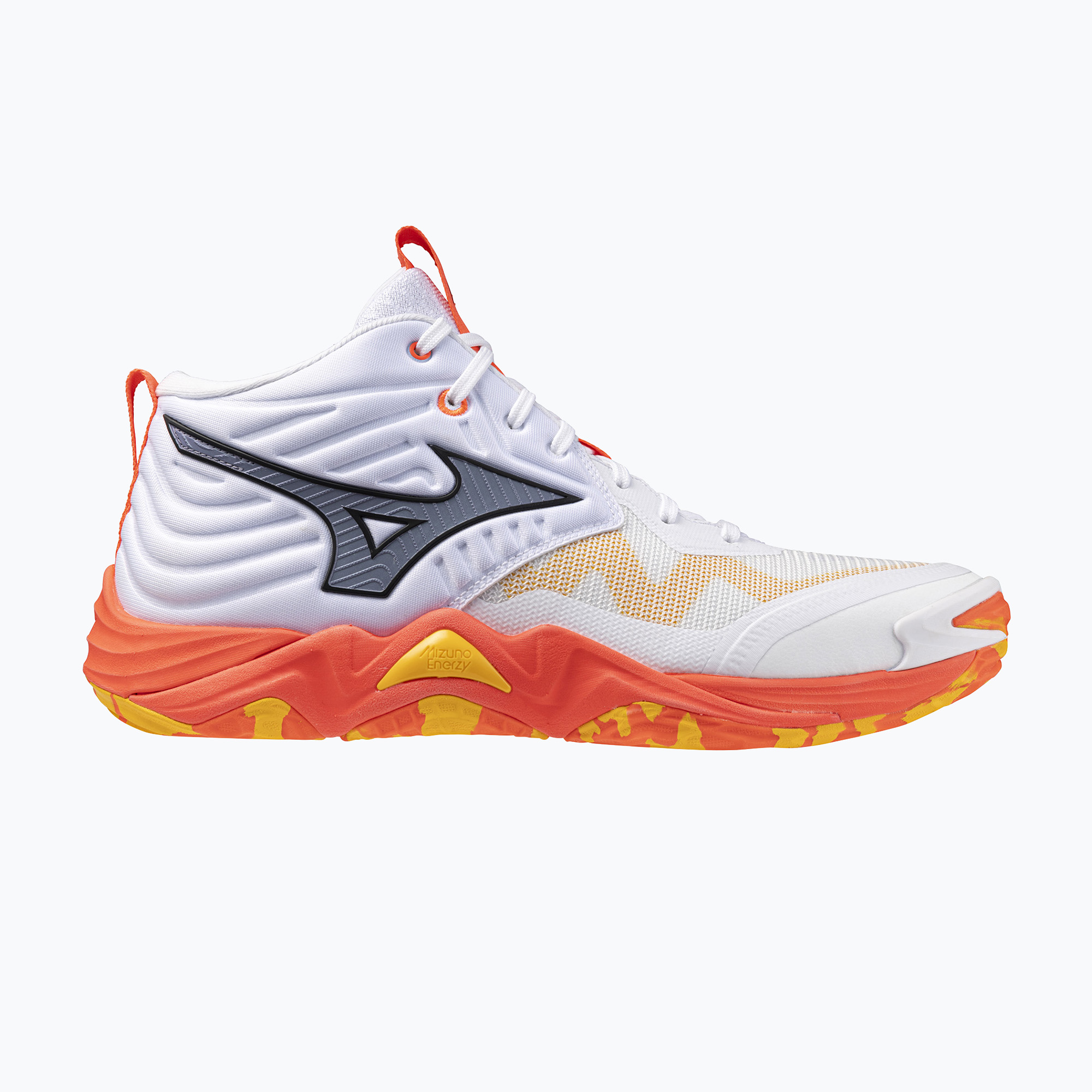 Buty do siatkówki Mizuno Wave Momentum Elite Mid white/fiery coral 2/citrus 