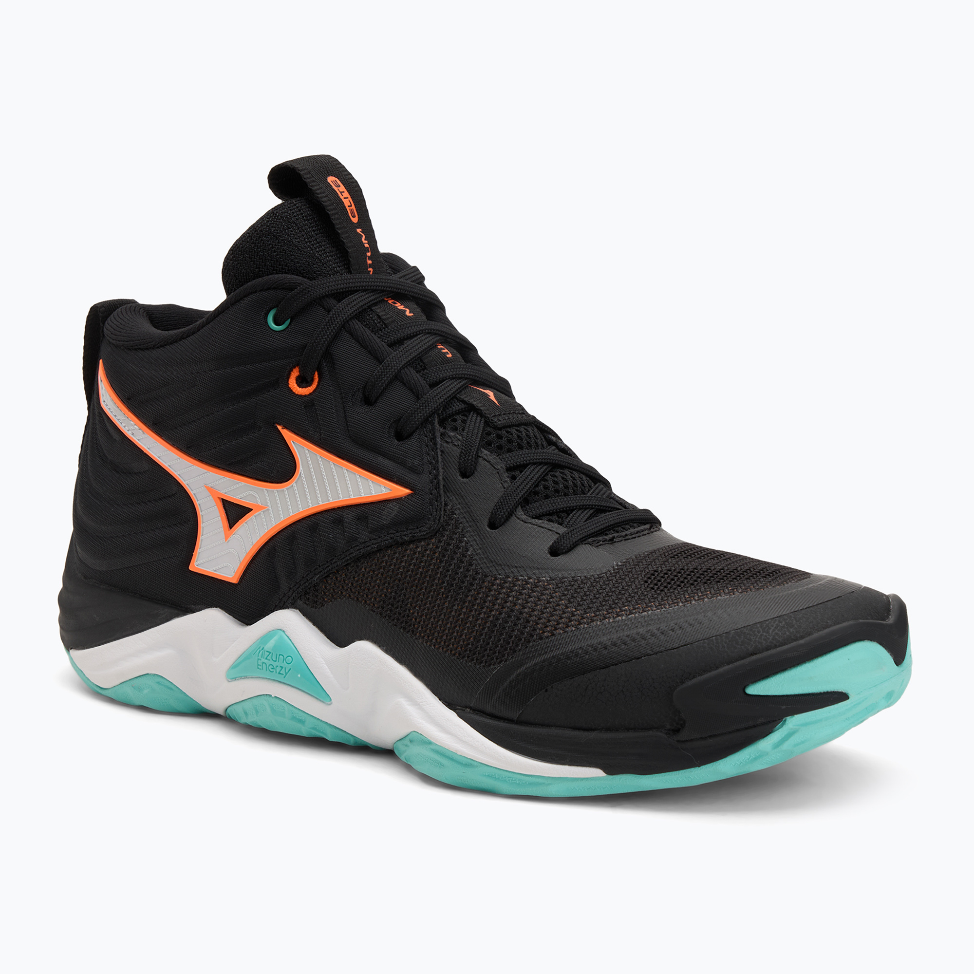 Buty do siatkówki Mizuno Wave Momentum Elite Mid black/tangelo/ice green 