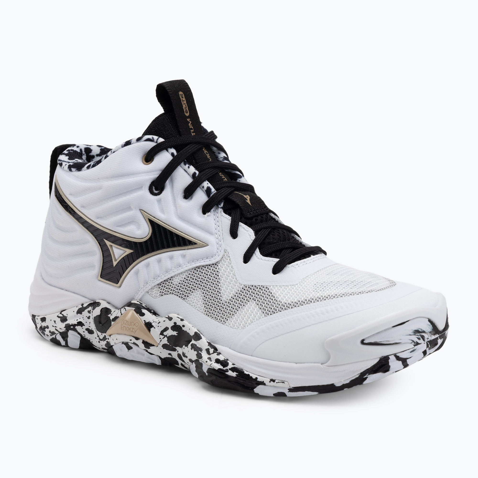 Buty do siatkówki Mizuno Wave Momentum Elite Mid white/black/ge gold