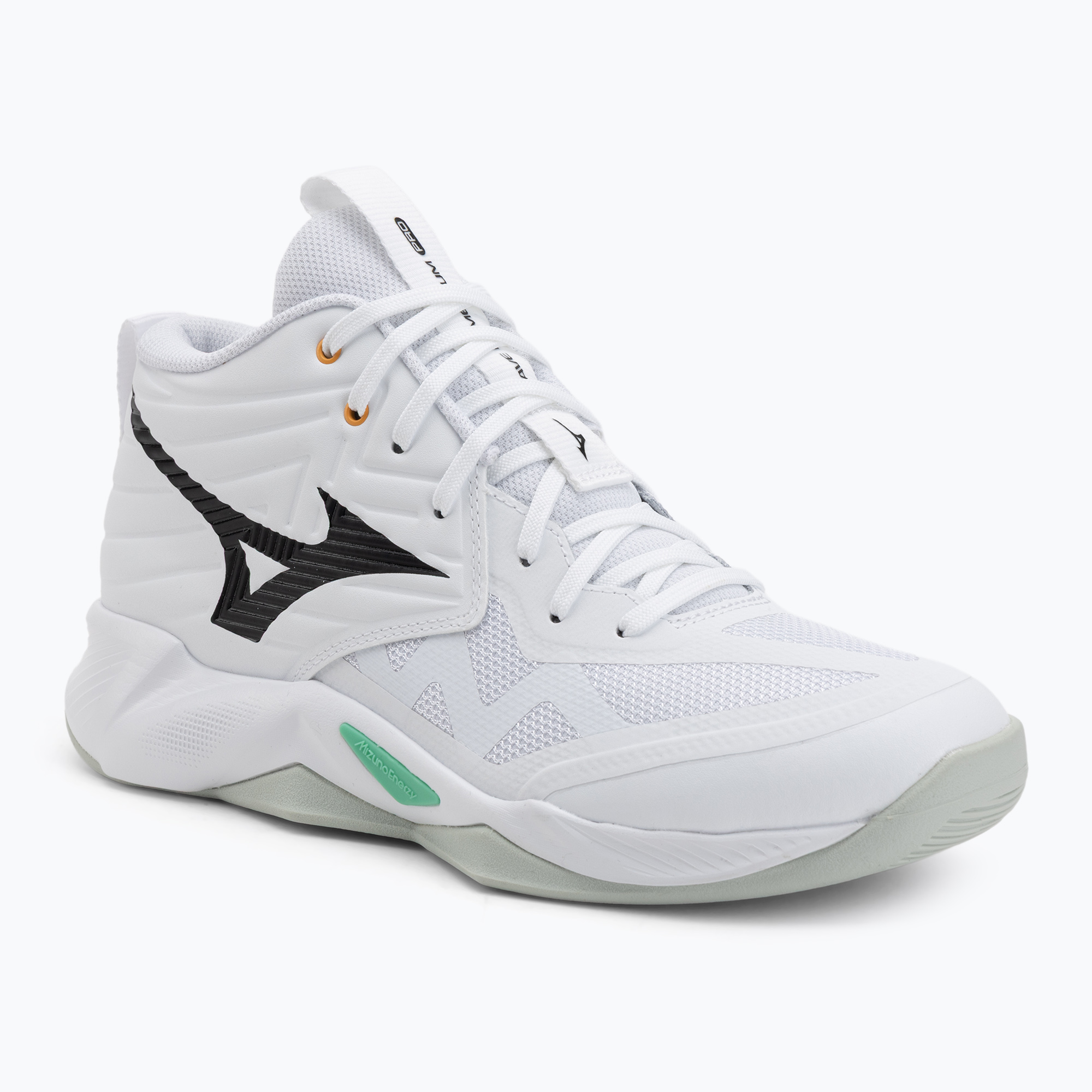 Buty do siatkówki Mizuno Wave Momentum Pro Mid white/black/frozen emerald 
