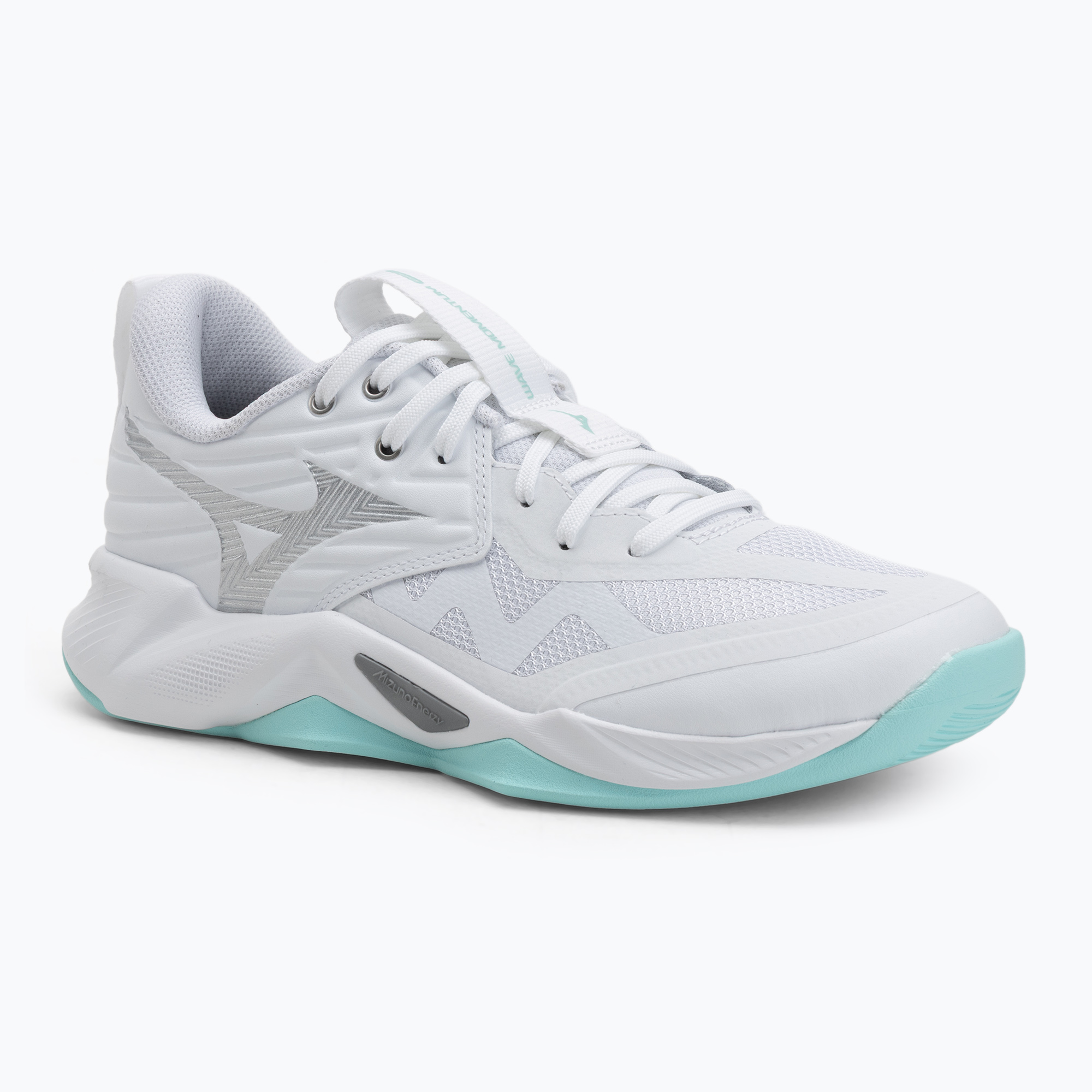 Buty do siatkówki damskie Mizuno Wave Momentum Pro white/blue tint 