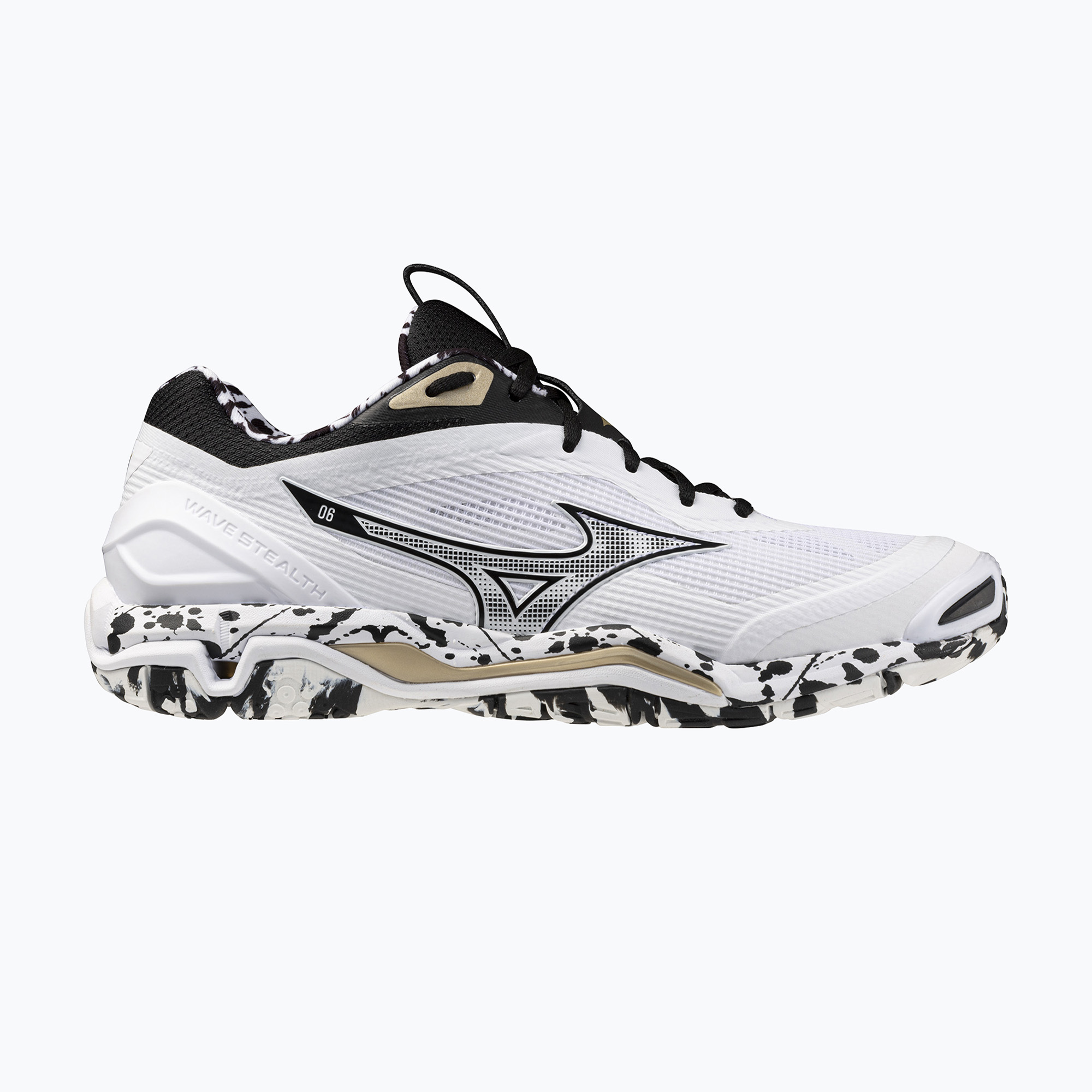 Buty do piłki ręcznej Mizuno Wave Stealth 6 white/black/ge gold 