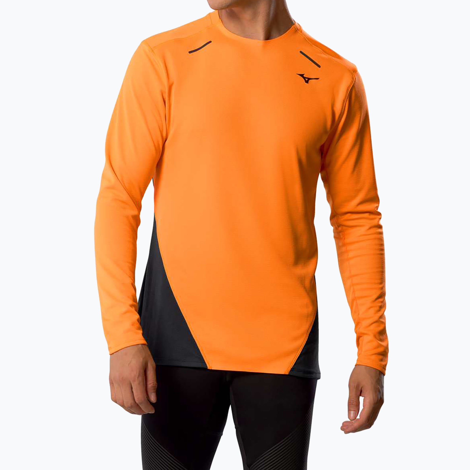 Longsleeve do biegania męski Mizuno Tech Thermal Charge tangelo