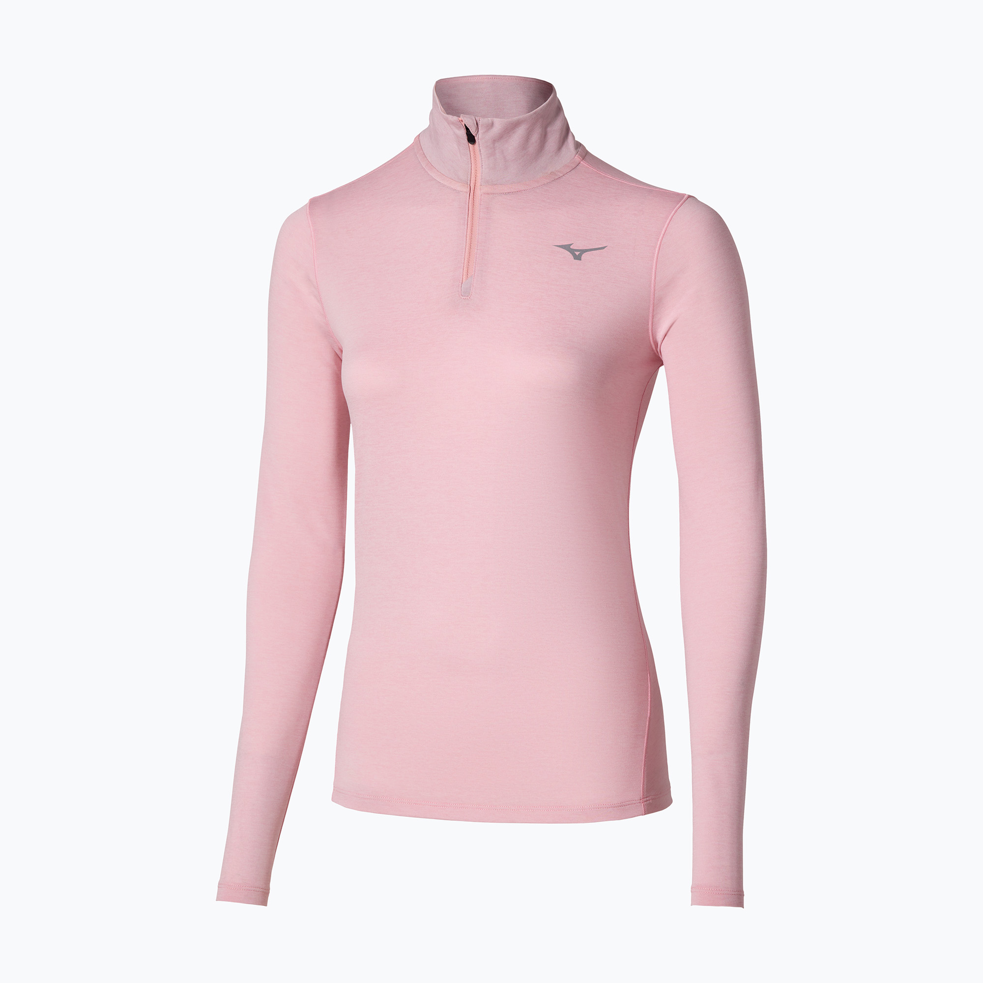 Bluza do biegania damska Mizuno Core Impulse Half Zip Tee bleached mauve 